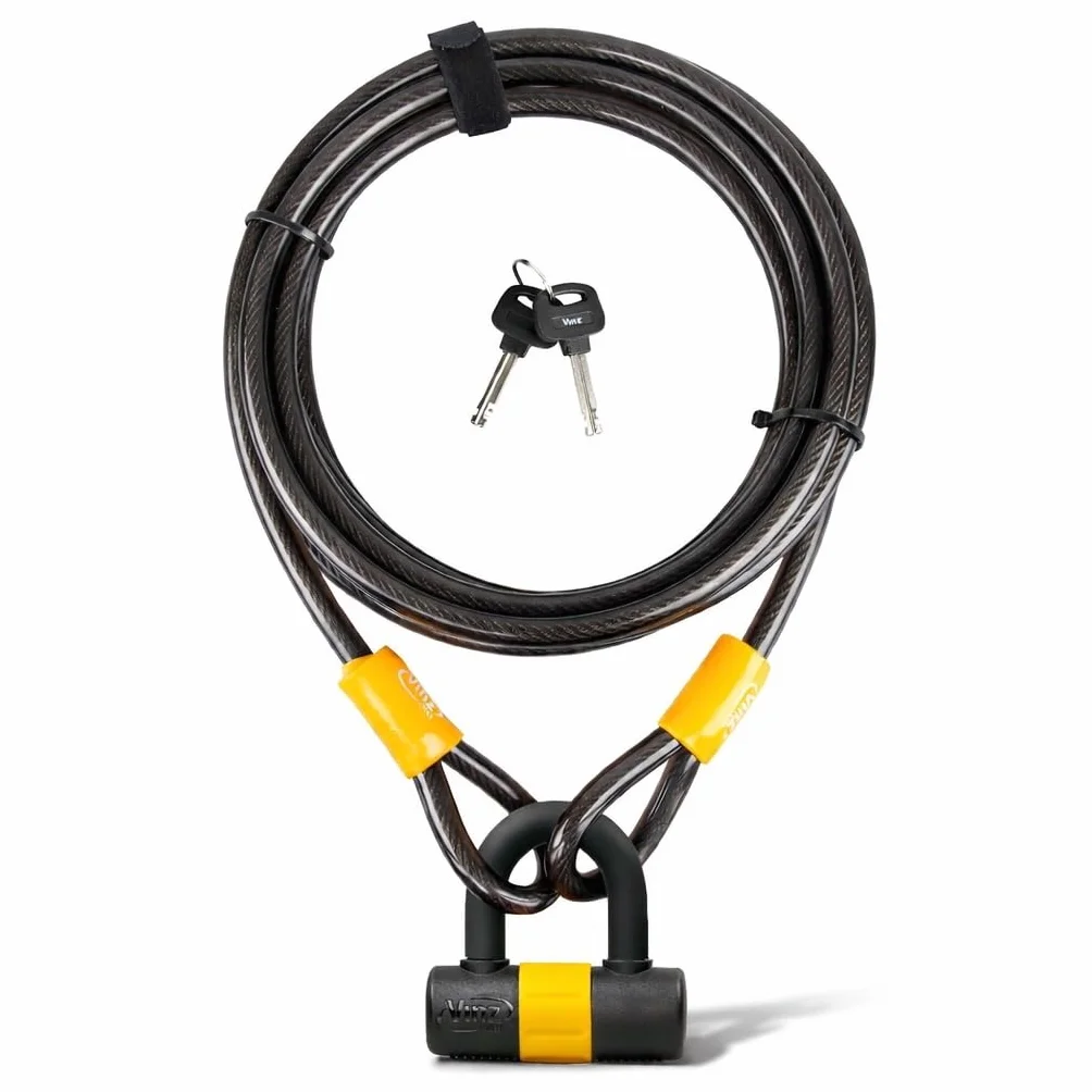 VINZ Kinabalu Cavo antifurto in acciaio Ø 12 mm 5 m con serratura rivestita in plastica