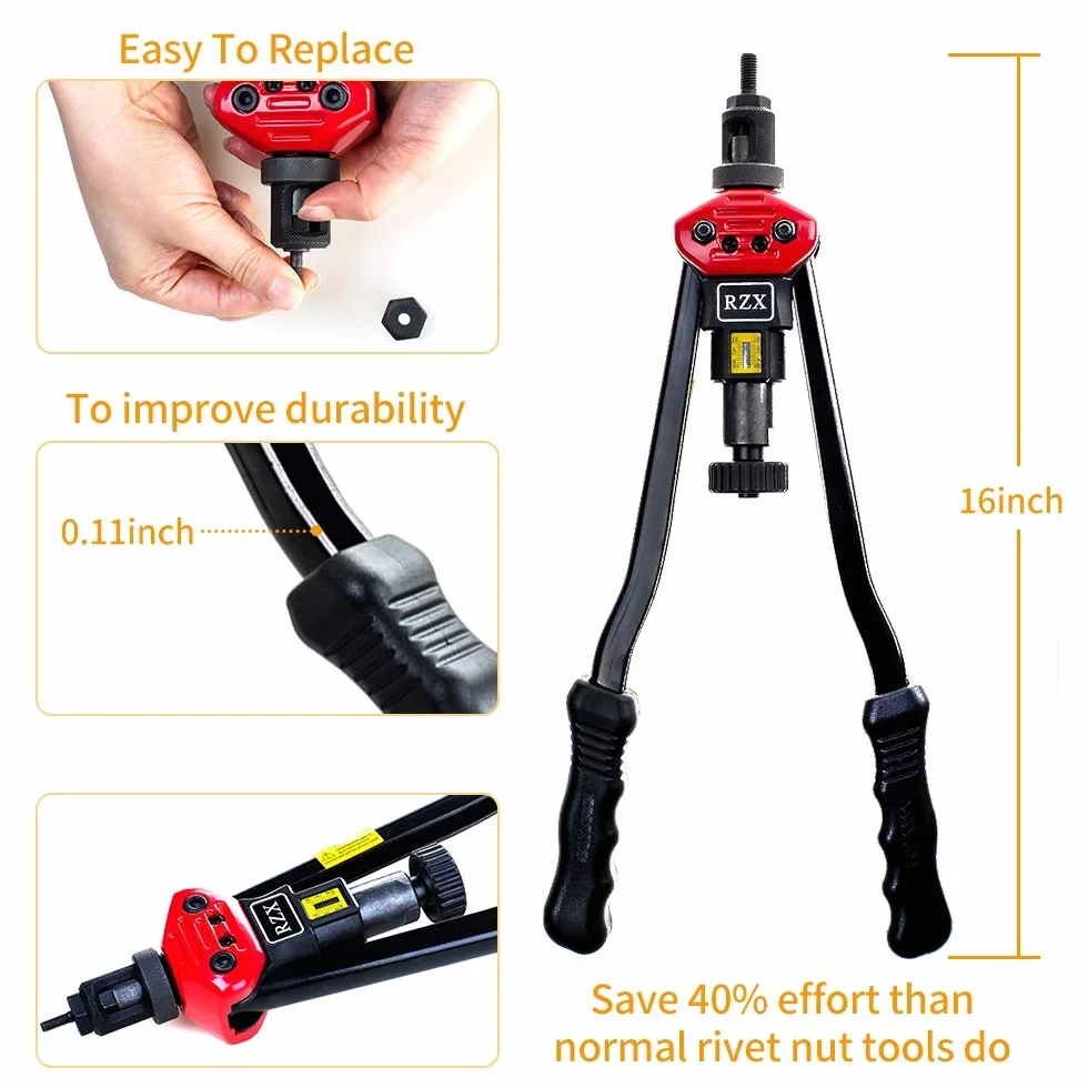 Rivettatrice Noce di rivetto cieco utensile a perno cieco professionale a mano per inserti filettati M3-M12 BT607