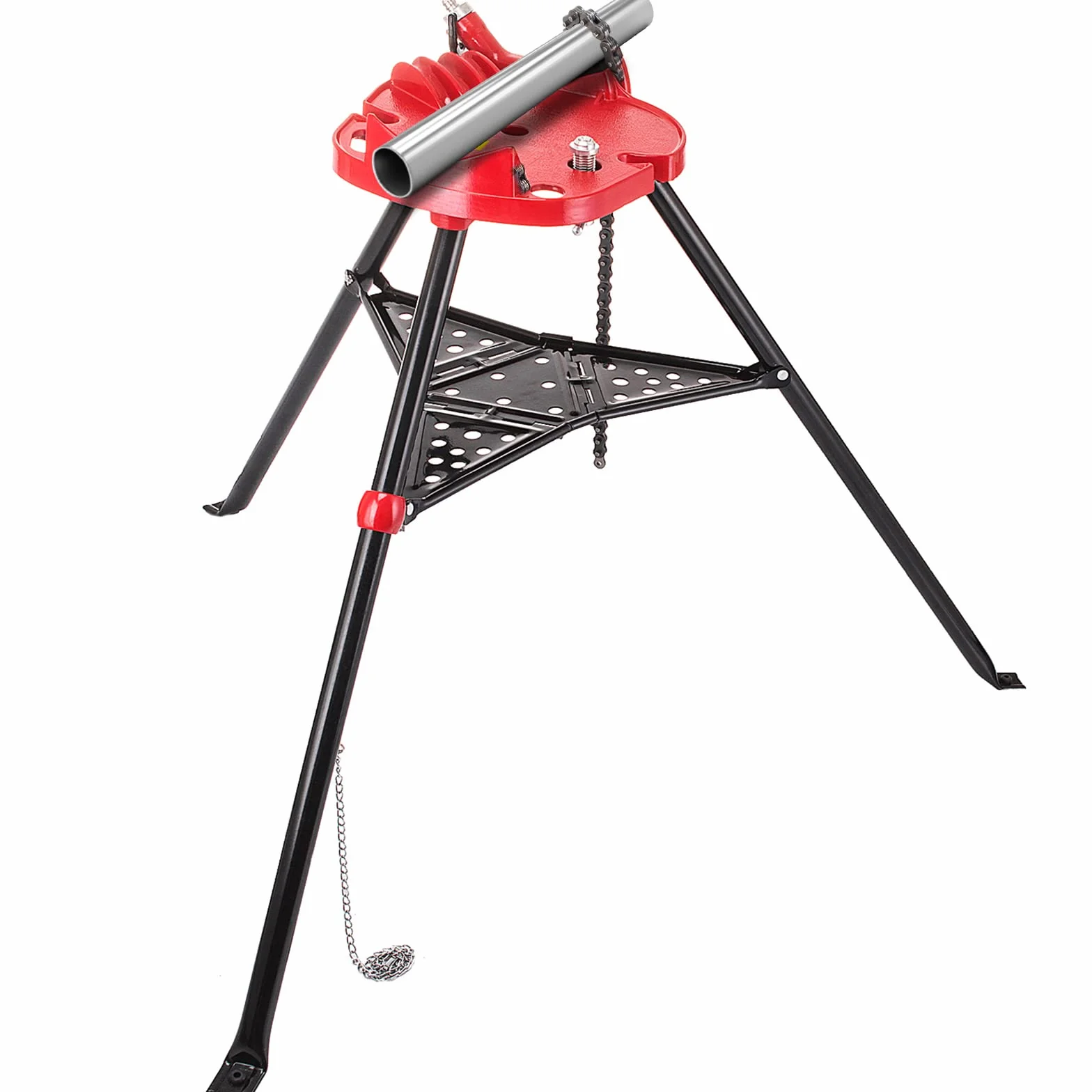 VEVOR 460-6 Morsa a catena per tubi con treppiede, capacità 1/8"-6", gambe in acciaio pieghevoli