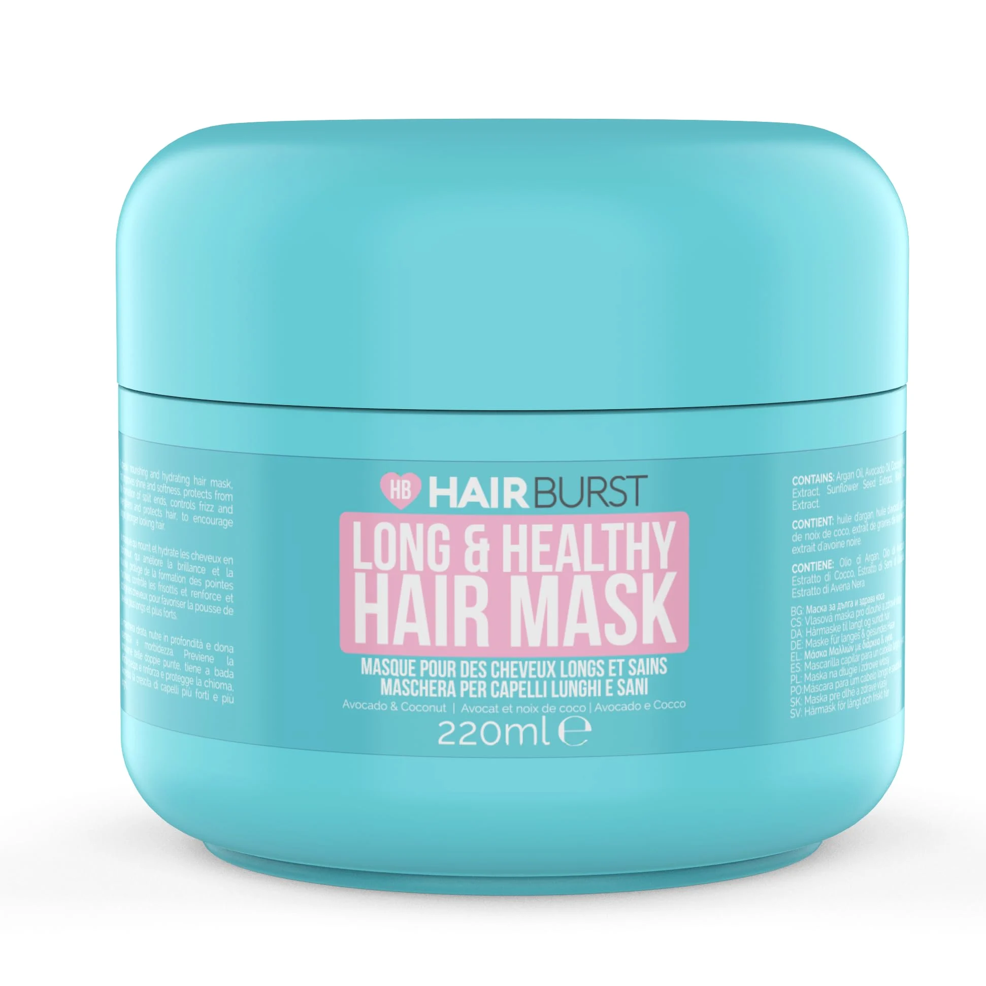 HAIR BURST Maschera Capelli Danneggiati - Riparazione e Calore 220ml | Maschera riparatrice con olio di cocco, argan e avocado - ripara, districa e doma il crespo per capelli più forti