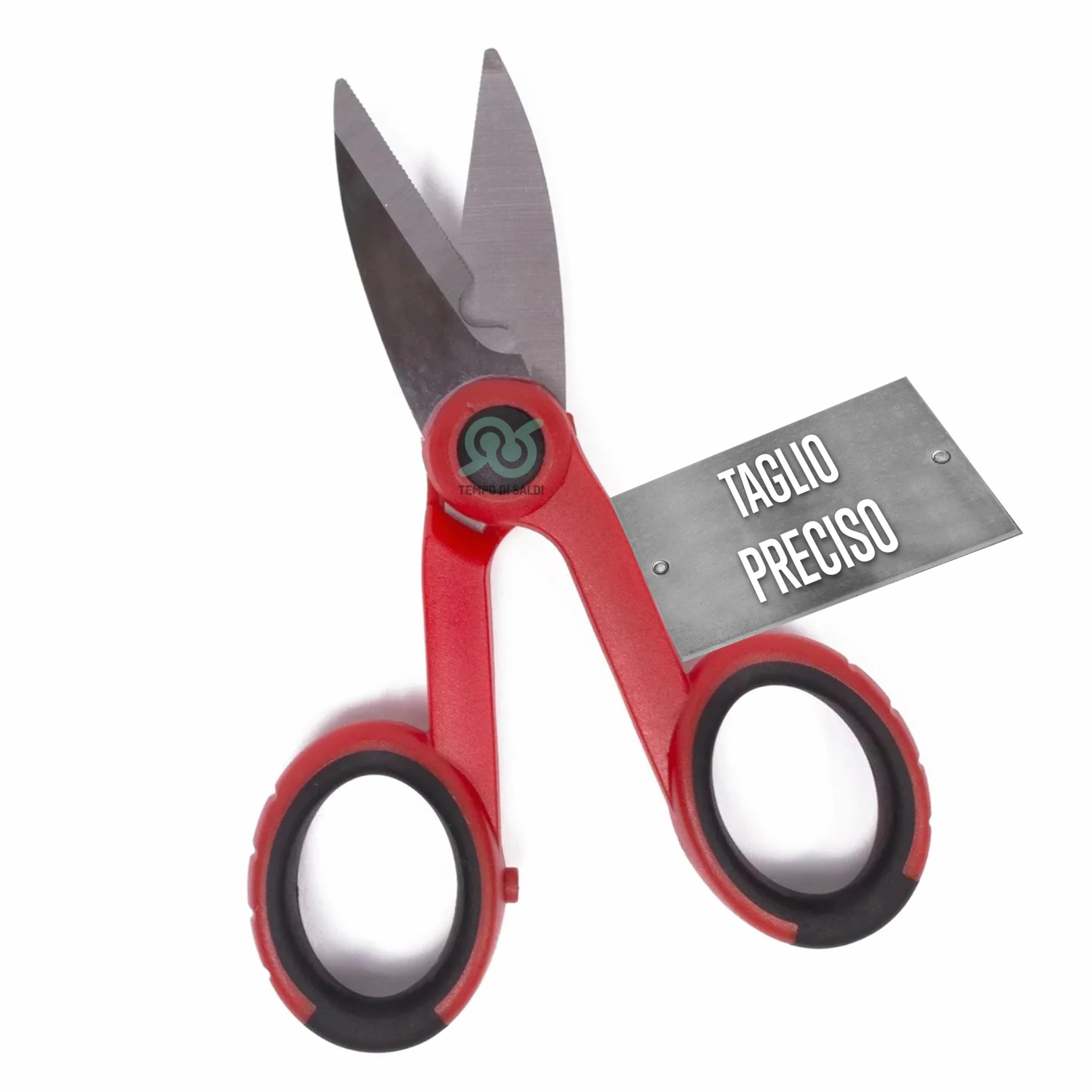 Forbici Elettricista Professionali 14,5 x 7,3 cm Lame Micro Dentate Acciaio Impugnatura Isolante Antiscivolo