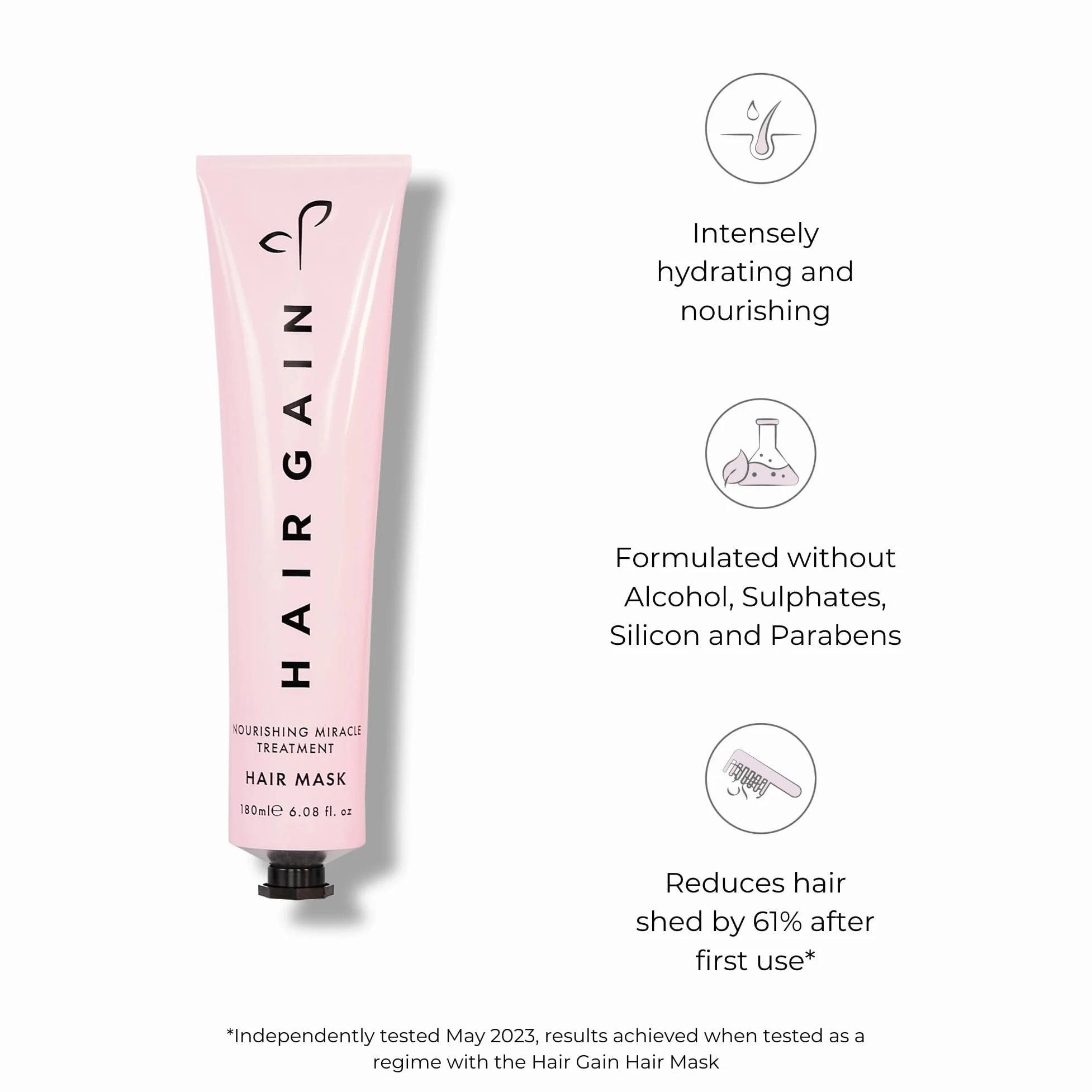 Hair Gain Maschera nutriente per capelli, maschera idratante a lunga durata per capelli secchi e danneggiati, aumento della crescita dei capelli, condizionamento profondo, trattamento idratante,