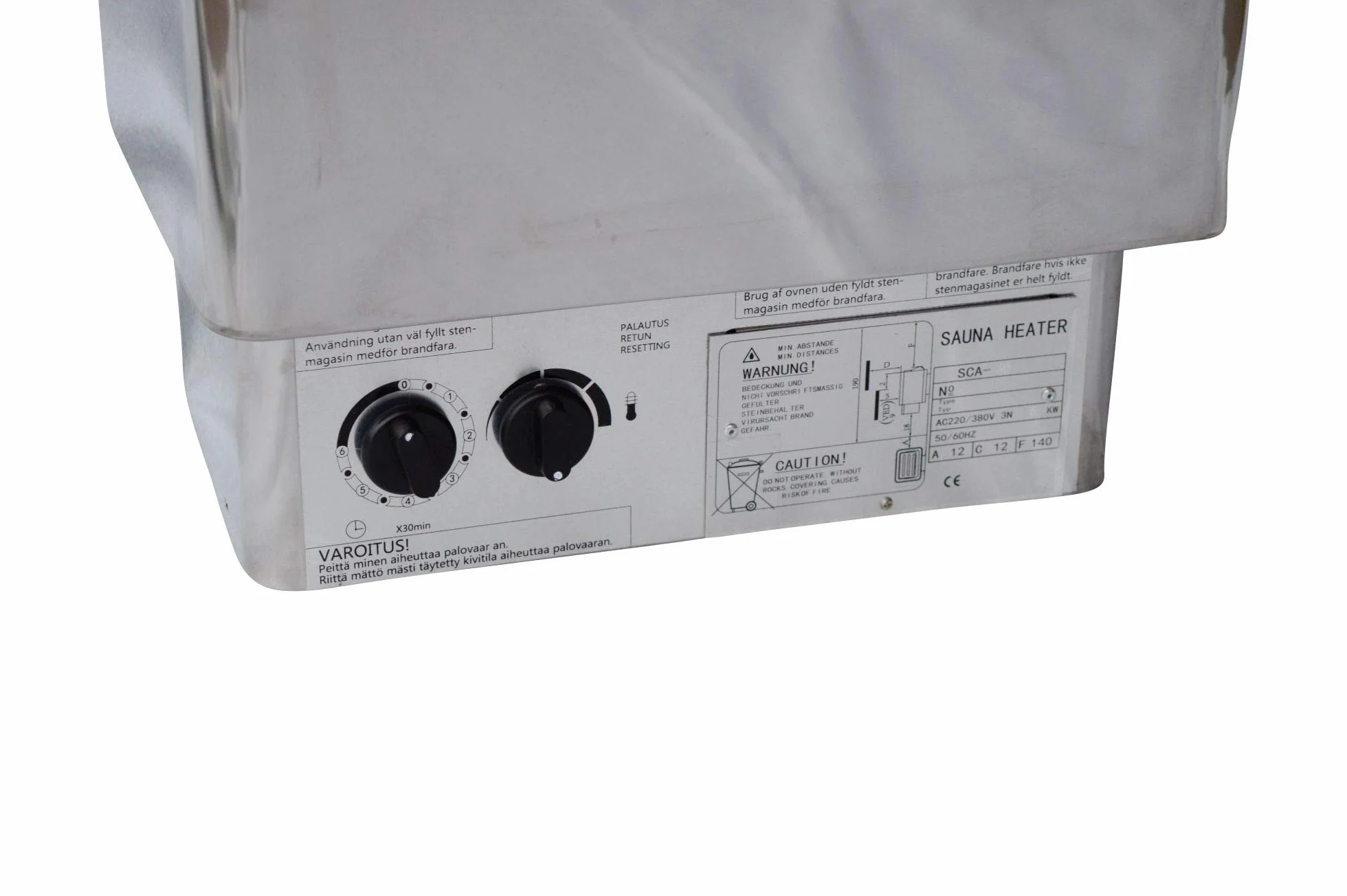 Stufa elettrica per sauna 4,5 kW acciaio inox controllo integrato