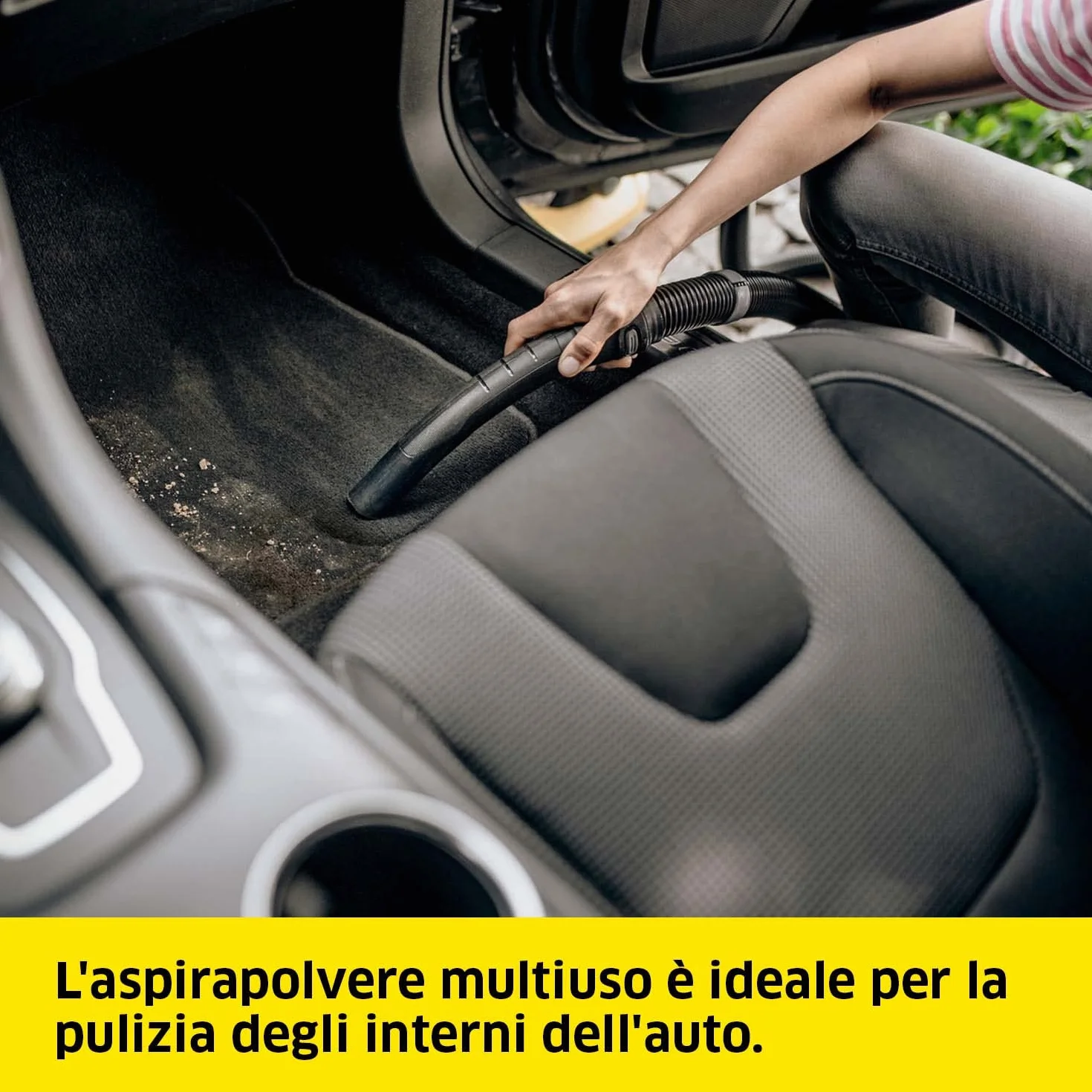 KÄRCHER WD 5 S V-25/5/22 aspiratore solidi liquidi 1200 W contenitore acciaio inox 25 l tubo aspirazione 2,2 m funzione soffiante filtro vello pulizia automatica filtro
