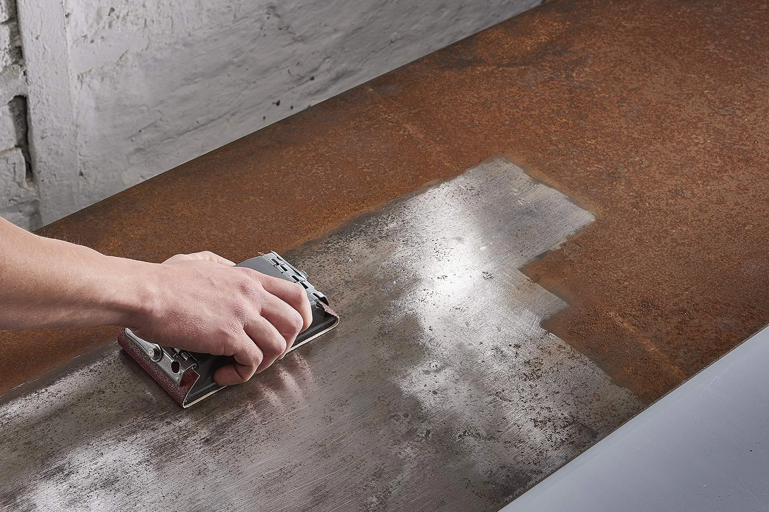 wolfcraft Levigatrice manuale 2891000 per legno e vernice con nastro abrasivo