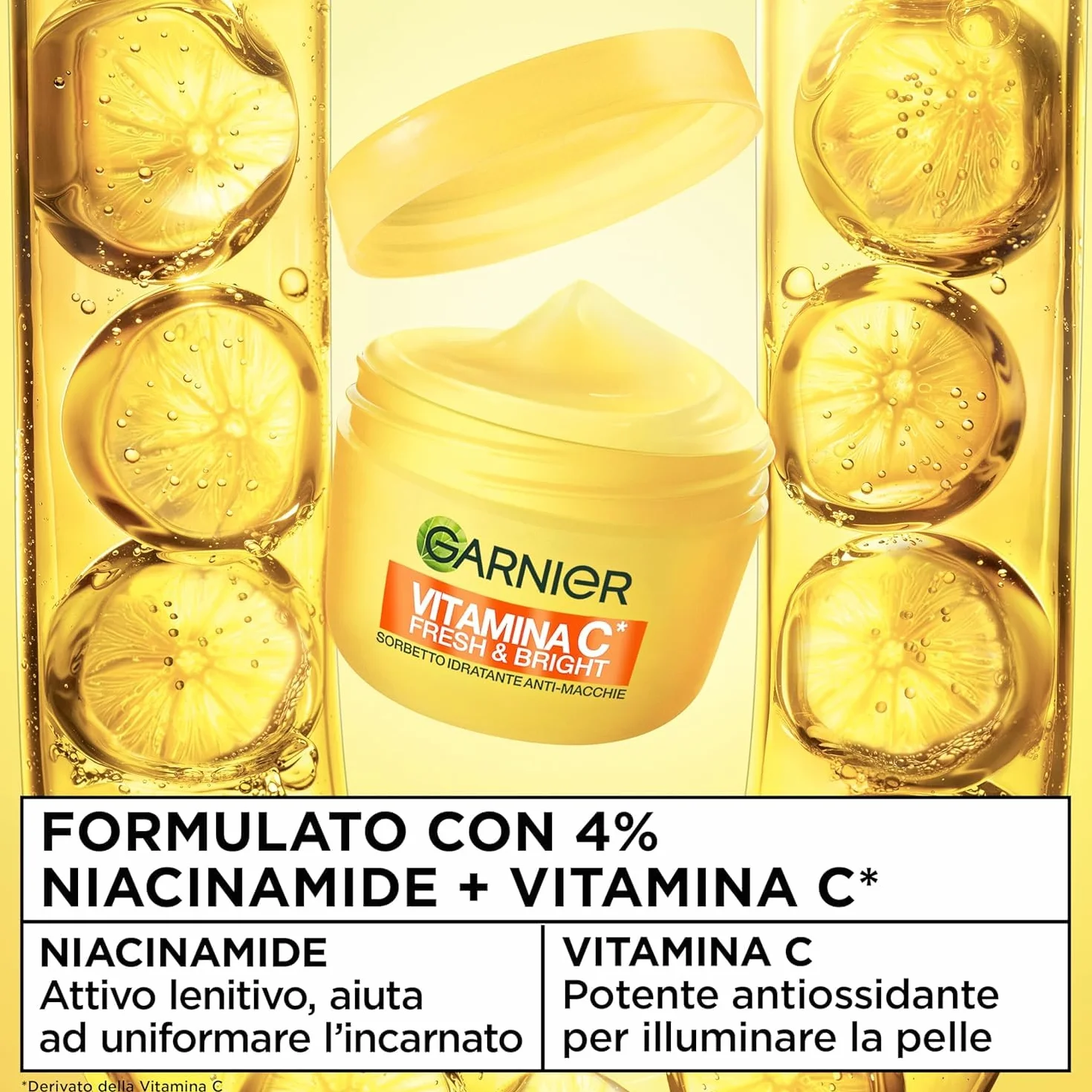 Garnier Routine Anti-Macchie: Siero Vitamina C Viso Potenziato con Niacinamide e Melasyl 30ml e Fresh & Bright Sorbetto Vitamina C Crema Viso Idratante Ultra Leggera 85ml