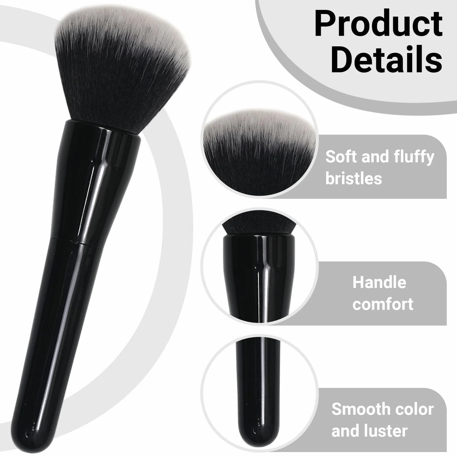 Mezrkuwr Pennello grande per polvere, pennello per fondotinta, pennello professionale per trucco per sfumare liquidi, creme e polvere impeccabile, lucidatura, sfumatura, correttore