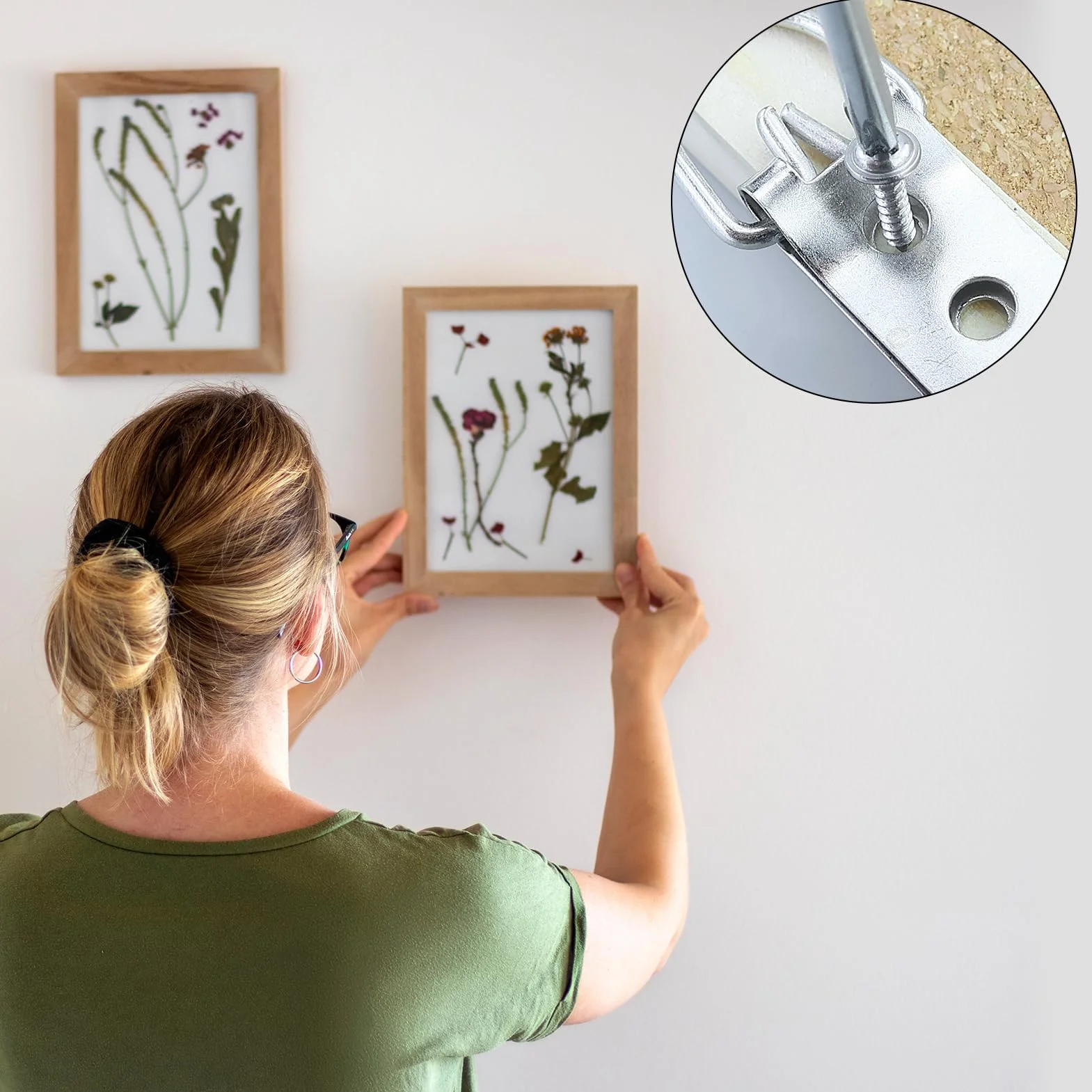Ganci per Foto a 4 Fori con Anello a D, Appendini Super Pesanti per Immagini e Specchi, Robusti con Viti