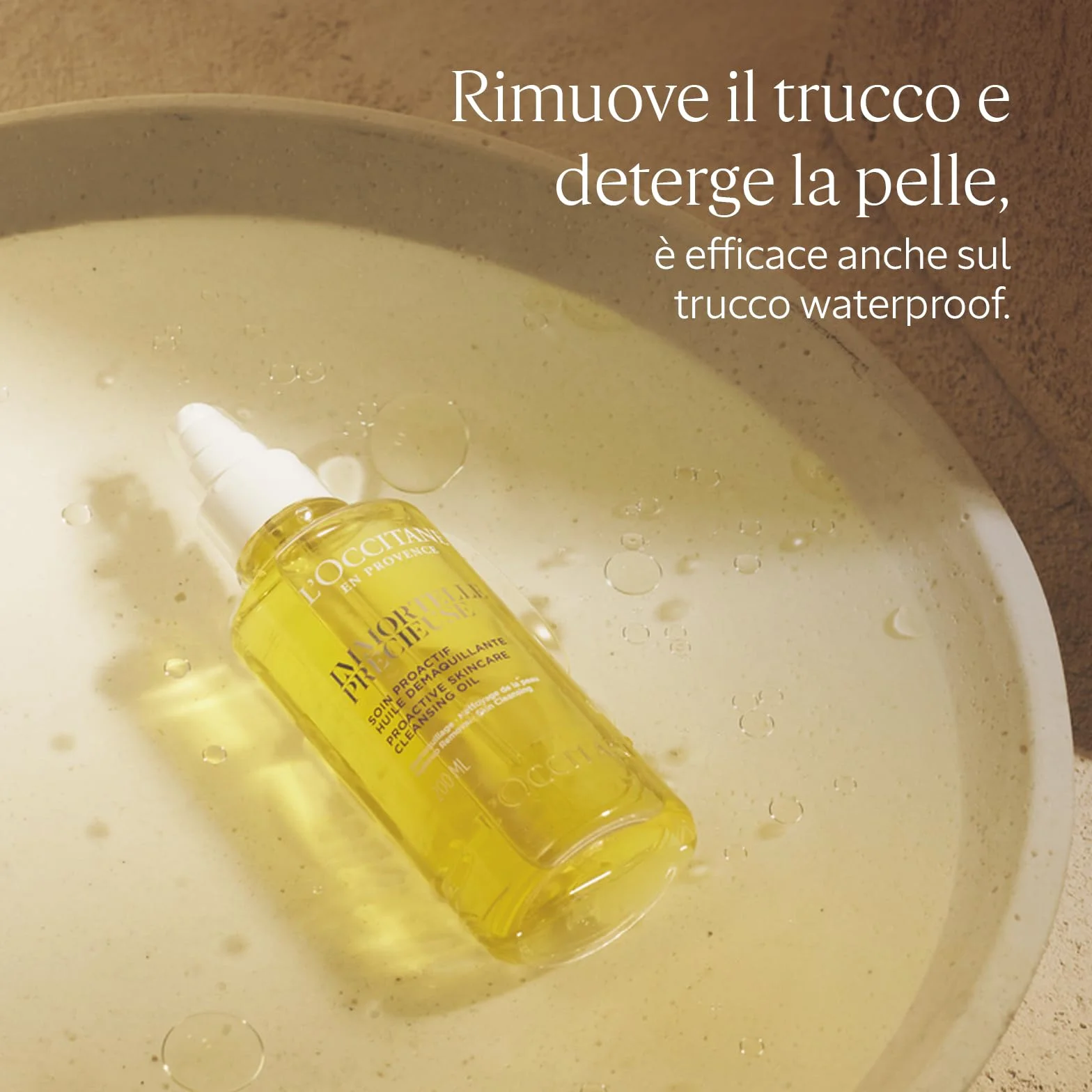 L'OCCITANE - Olio struccante Immortelle Précieuse - 200 ml - Rimuove il trucco, anche waterproof - Prodotto in Francia