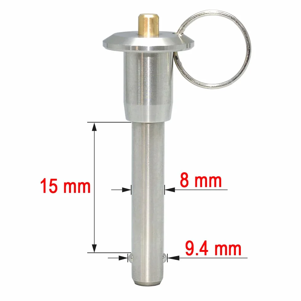 Perni autobloccanti a sfere acciaio inox M 8 mm L 15 mm bloccaggio sicurezza sgancio rapido