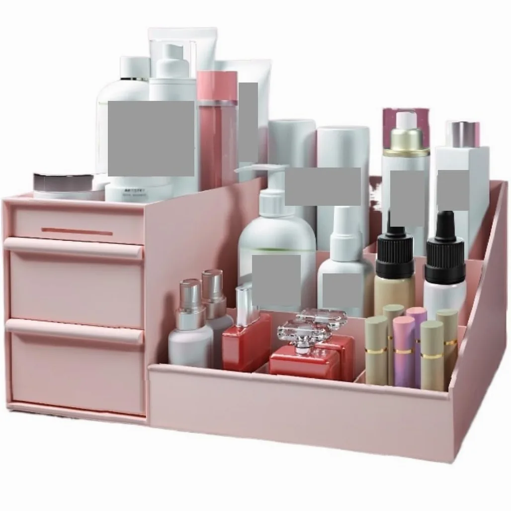 Porta Trucchi,Toeletta Organizzatore per Trucchi per Toeletta, Scatola per Cosmetici con Cassetti Porta Rossetto Organizzatori E Contenitori per Toeletta da Bagno Multifunzione(B)