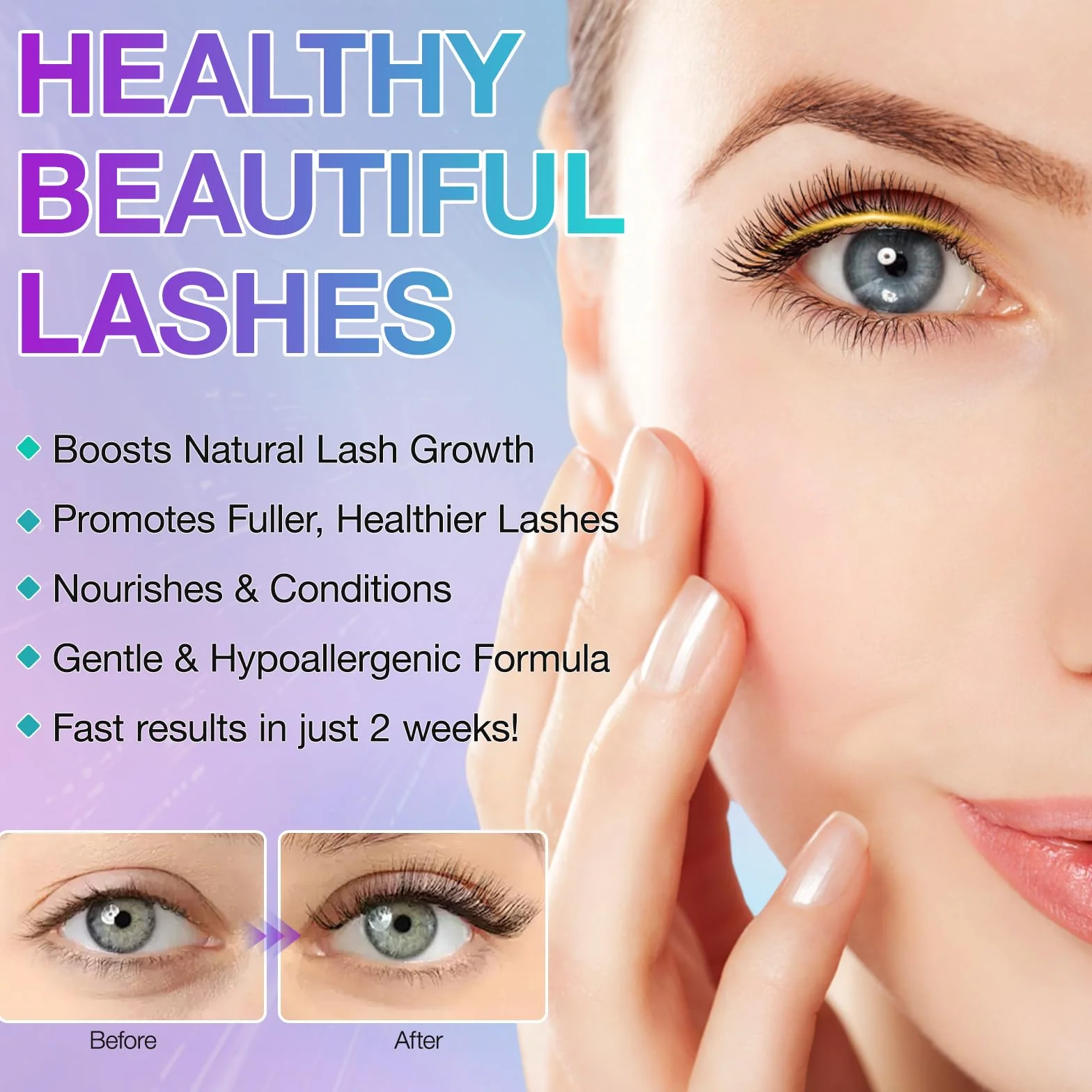 Siero Ciglia Allungante, Siero per Ciglia Crescita Ciglia, Grande Lash Serum,Naturale Essence Senza Ormoni,Protegge e Rinforza le Ciglia per un Aspetto più Pieno e Folto,Naturalmente,5 ML