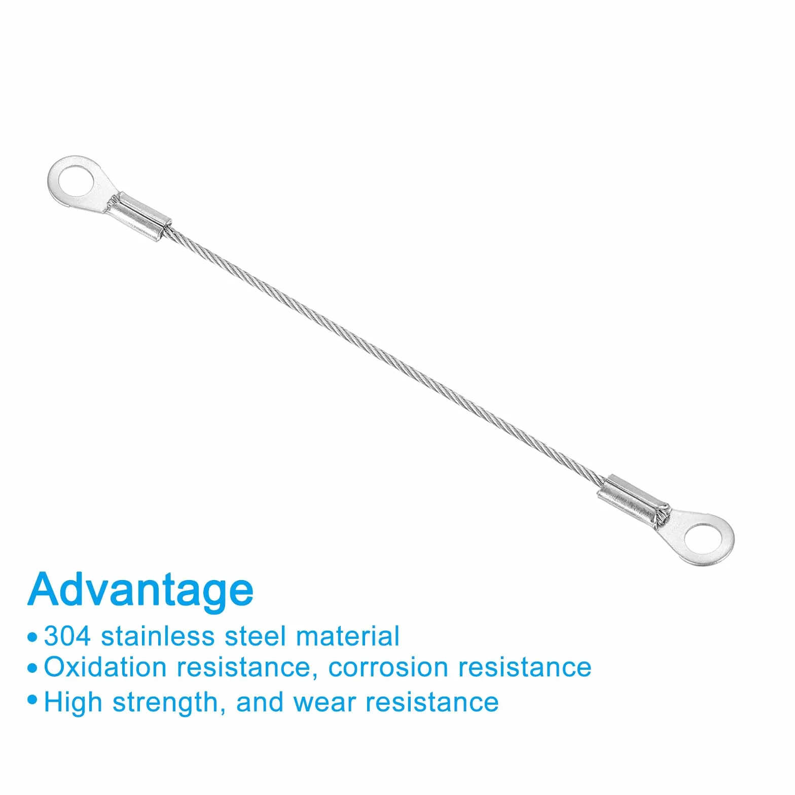 PATIKIL Cavo Lanyard Acciaio Inossidabile Occhielli 1.5mm x 10cm 4pz