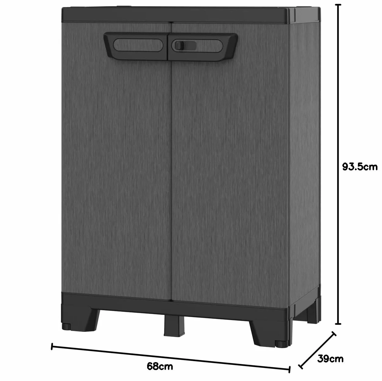 Armadietto a 2 Ante Ardesia 680 Effetto Pietra 68x39x93,5 cm da Esterno e Interno Coperto
