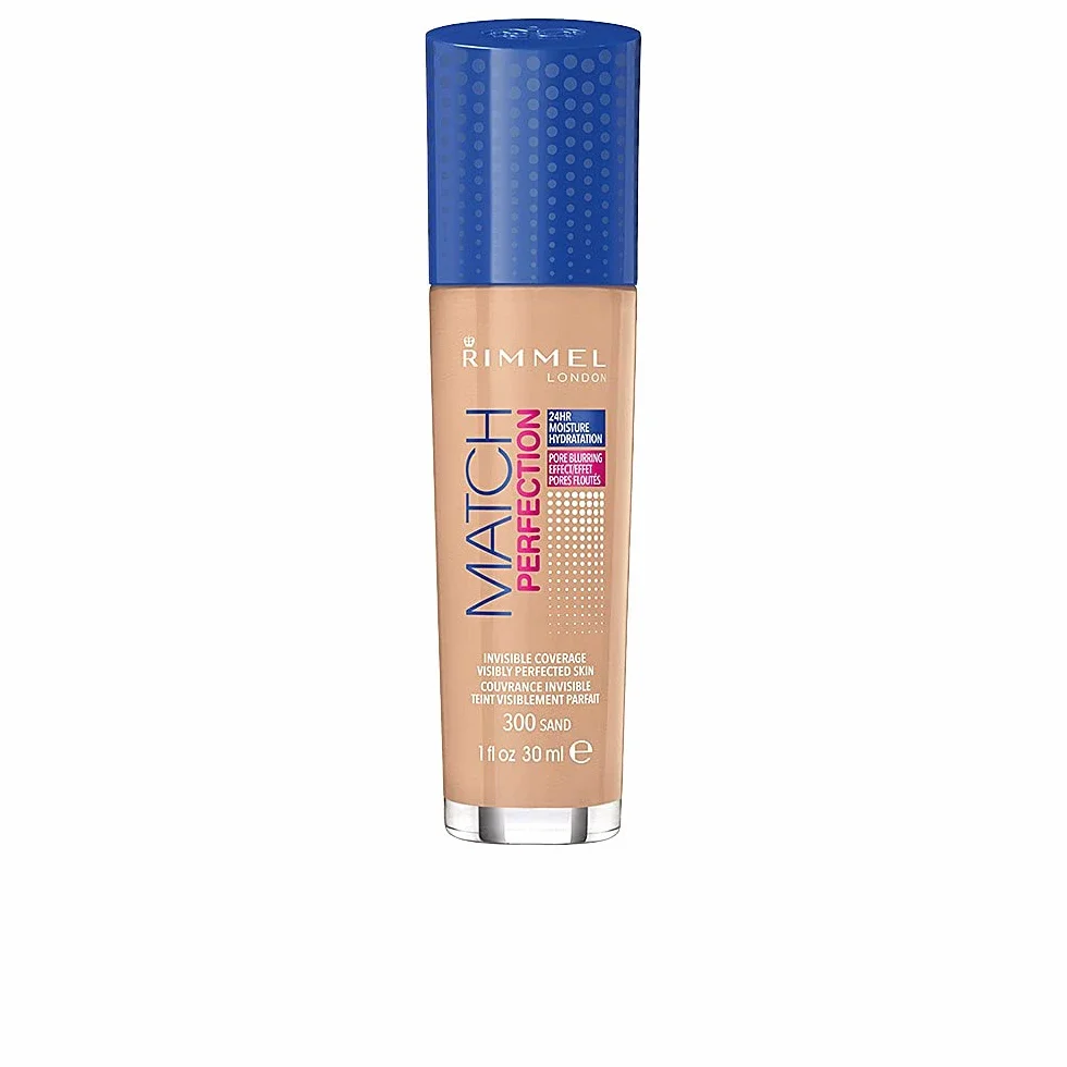 Rimmel London Match Perfection Foundation - Fondotinta Liquido Pelle Perfetta e Levigata a Lunga Tenuta con SPF 20 - Sand - 30 ml