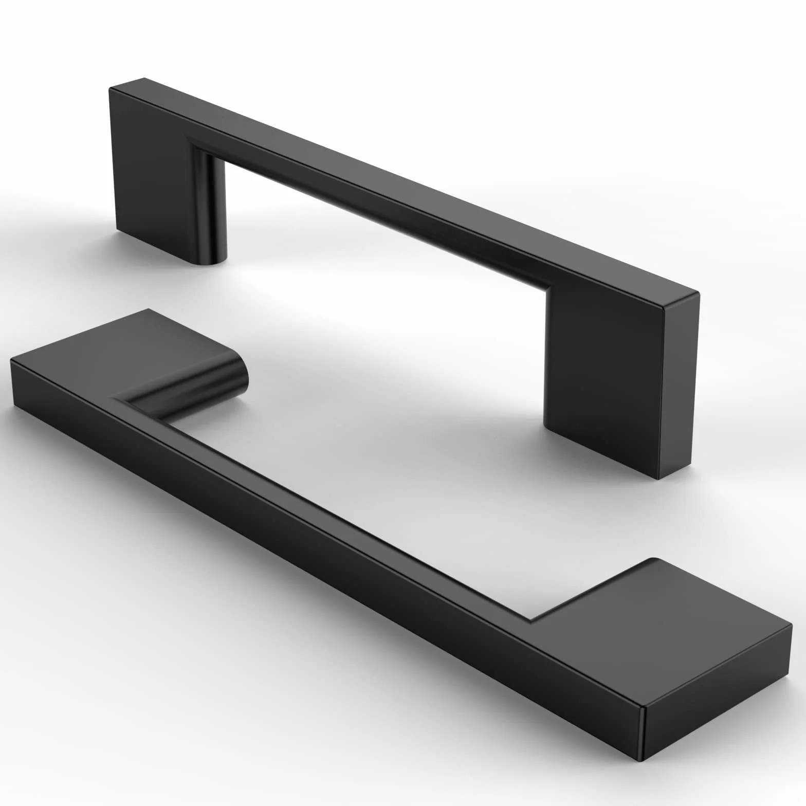 FURNIWARE Maniglie per Mobili in Spazzolato 5 Pezzi Distanza Fori 96 mm Noir Mat