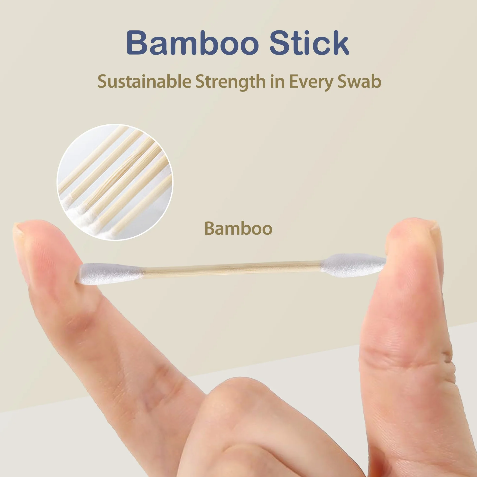 Ourmed Life Tamponi di cotone biodegradabili in bambù e cotone, tamponi per la pulizia a doppia punta con punte appuntite e rotonde, ipoallergenici per orecchie, trucco, rimozione del trucco degli
