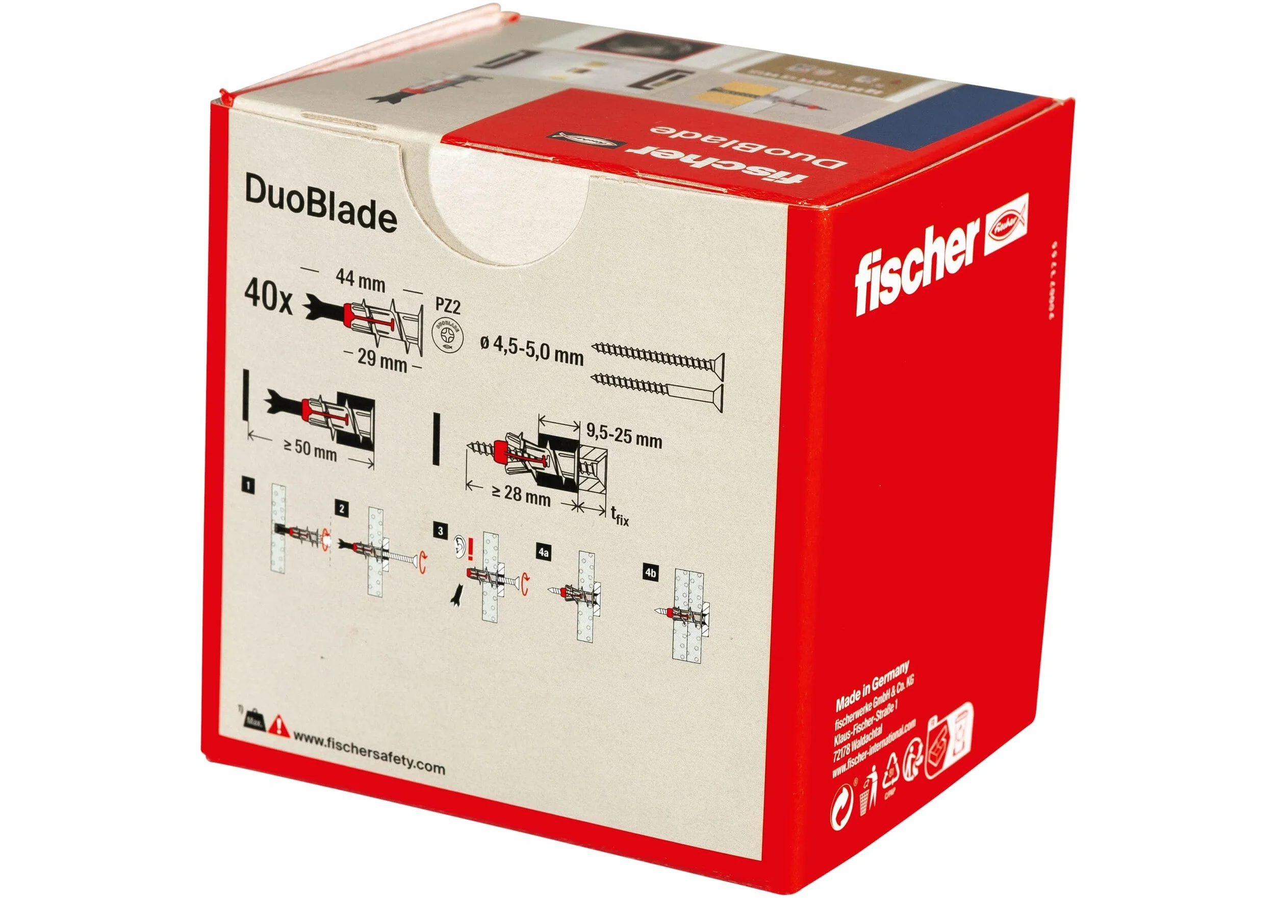 Fischer DuoBlade 40x Tasselli Autoforanti per Cartongesso