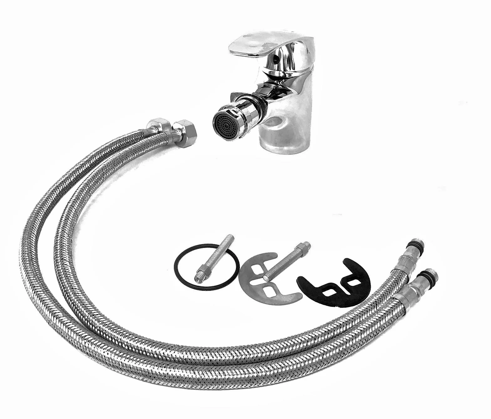 Rubinetto Monoleva Bidet in Ottone con Testa Mobile e Flessibili