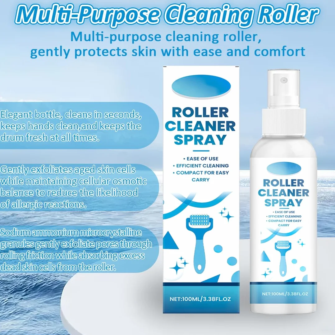 1 pezzo Microneedling Viso Roller Cleaner, Derma Roller Cleaner, Spray Roller Cleaners, Adatto per Rulli, Microaghi, Derma Stamp, 100ml