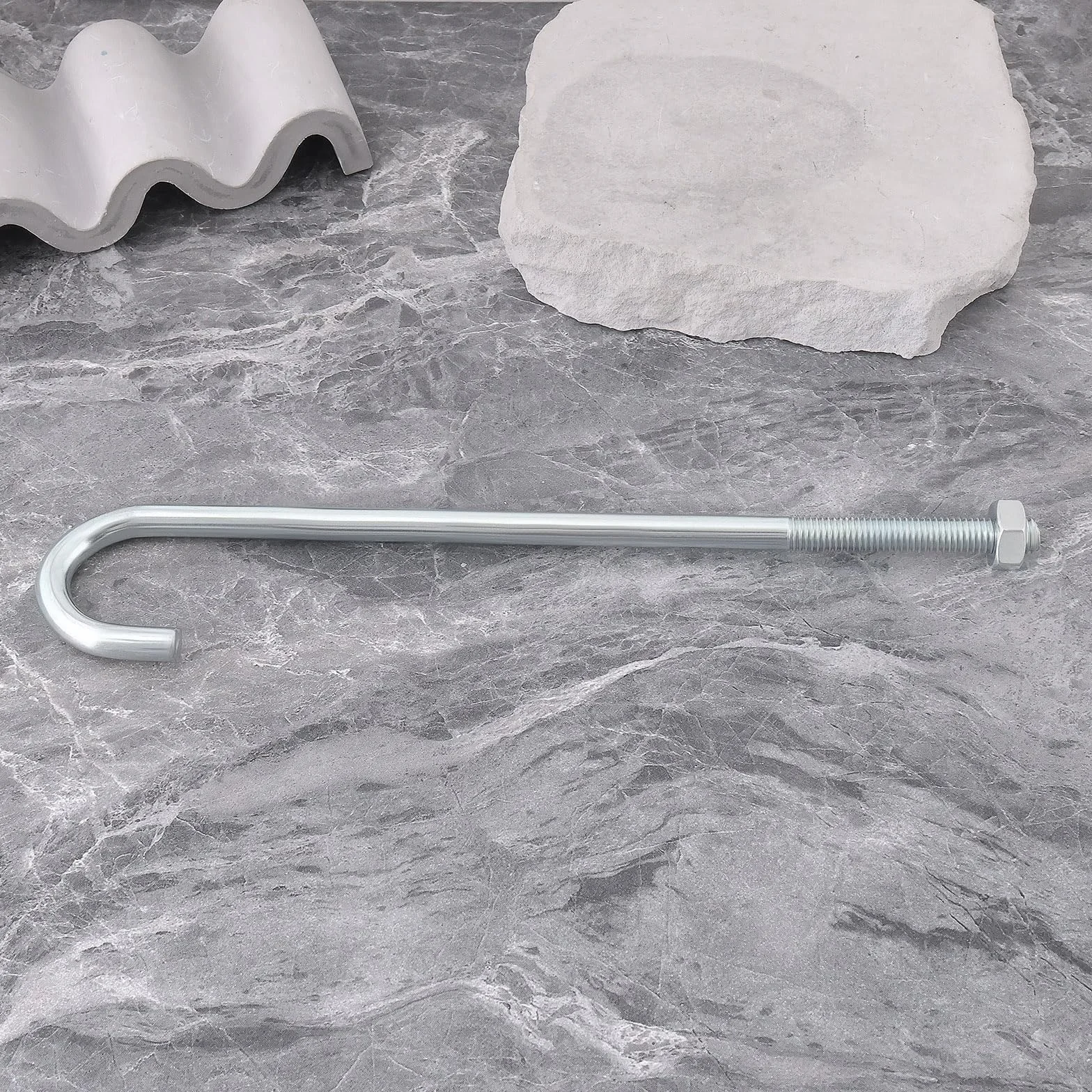 Bulloni a gancio M10 filettati gambo lungo 250 mm industriali