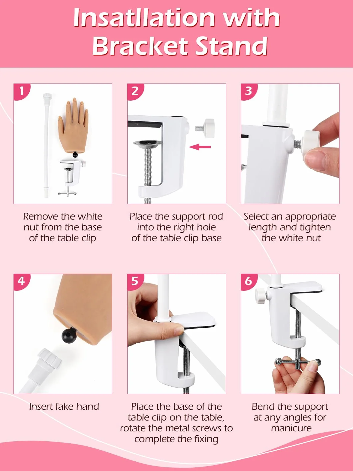 Mano Finta per Ricostruzione Unghie: Silicone Mano Pratica Unghie | Flessibile Mano Finta per Unghie con 240 Pezzi 3XL Punte per Unghie per Principianti Salone Casa, Naturale