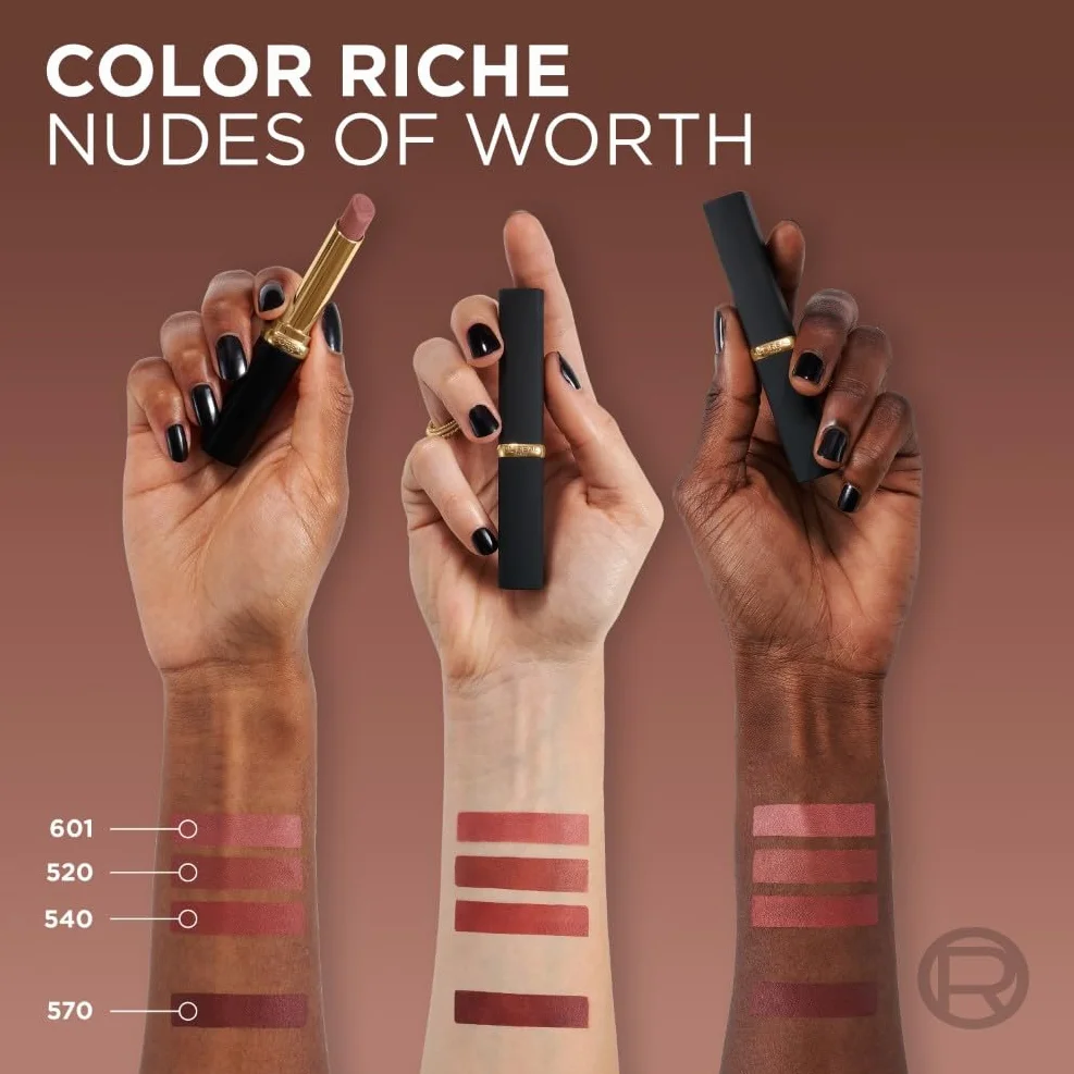 L'Oréal Paris, Rossetto Color Riche, Con Finish Matte, Labbra Morbide e Idratate, Con Acido Ialuronico, Nudes of Worth, Tonalità: 540 Le Nude Unstoppable, 1,8 g