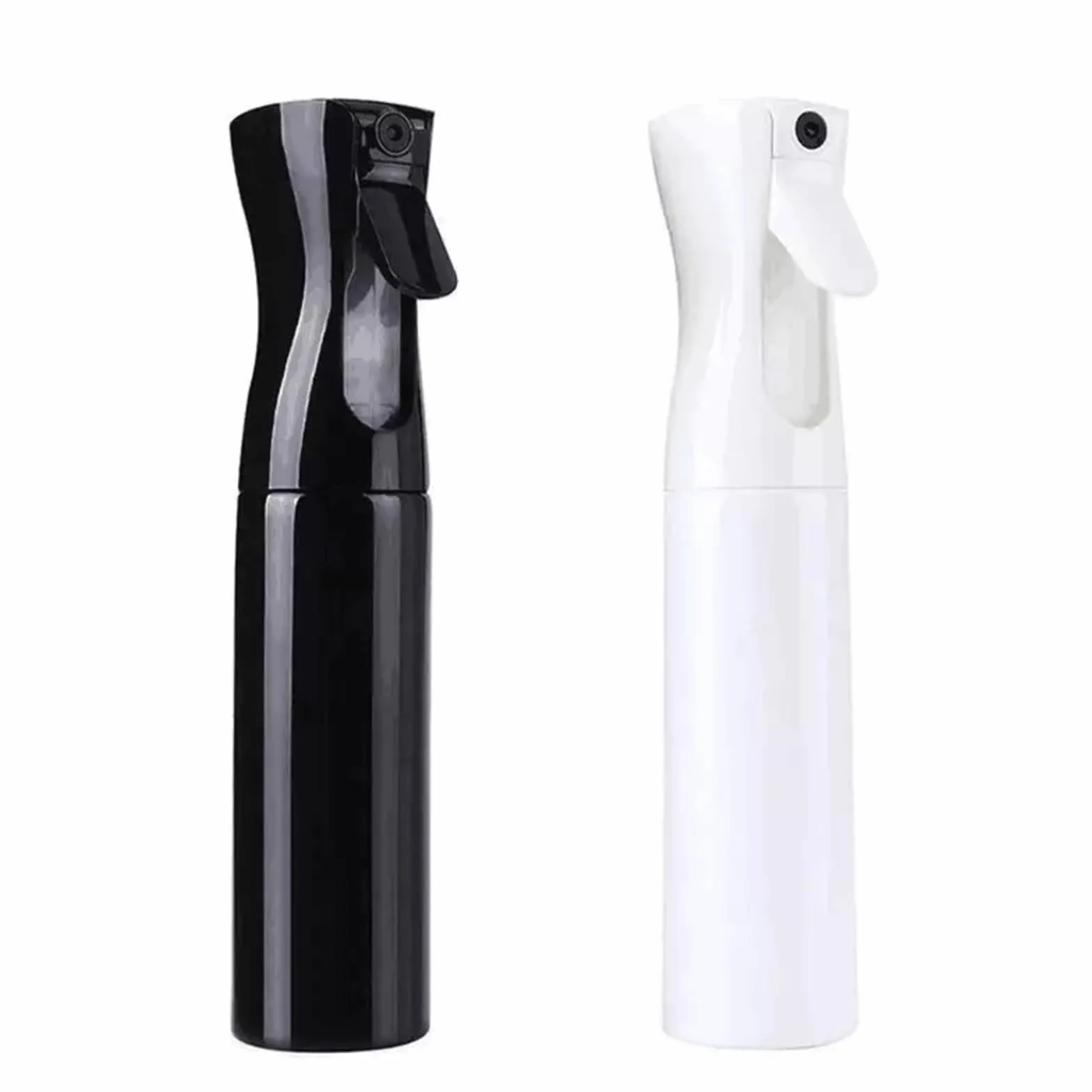 2 flaconi spray da 300 ml, nebulizzatore continuo per acqua, nebulizzatore fine, vuoto, per acconciature, irrigazione delle piante, cura degli animali domestici, pulizia della casa (nero +