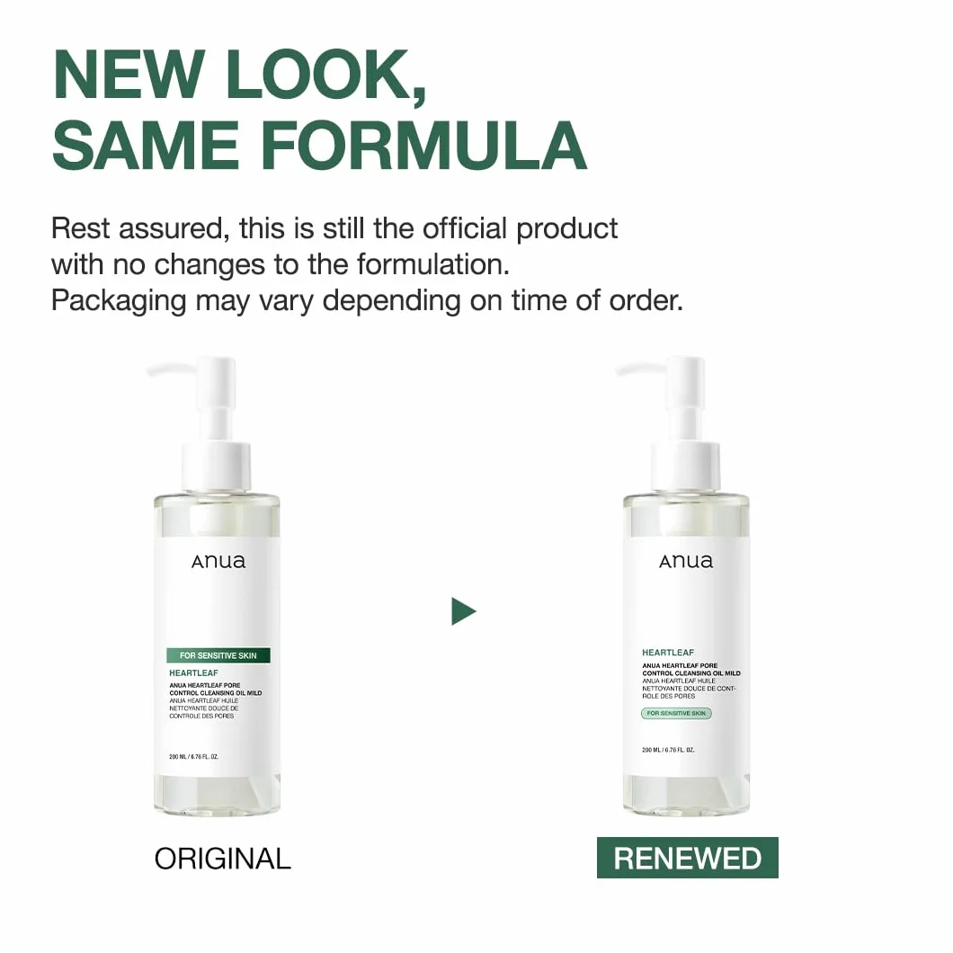 ANUA Heartleaf Pore Cleansing Oil, Detergente Delicato Per Il Viso, Per Pelli Sensibili, Detergente Oleoso Per Il Viso, Struccante Per Punti Neri, 200 Ml/6,76 Fl Oz