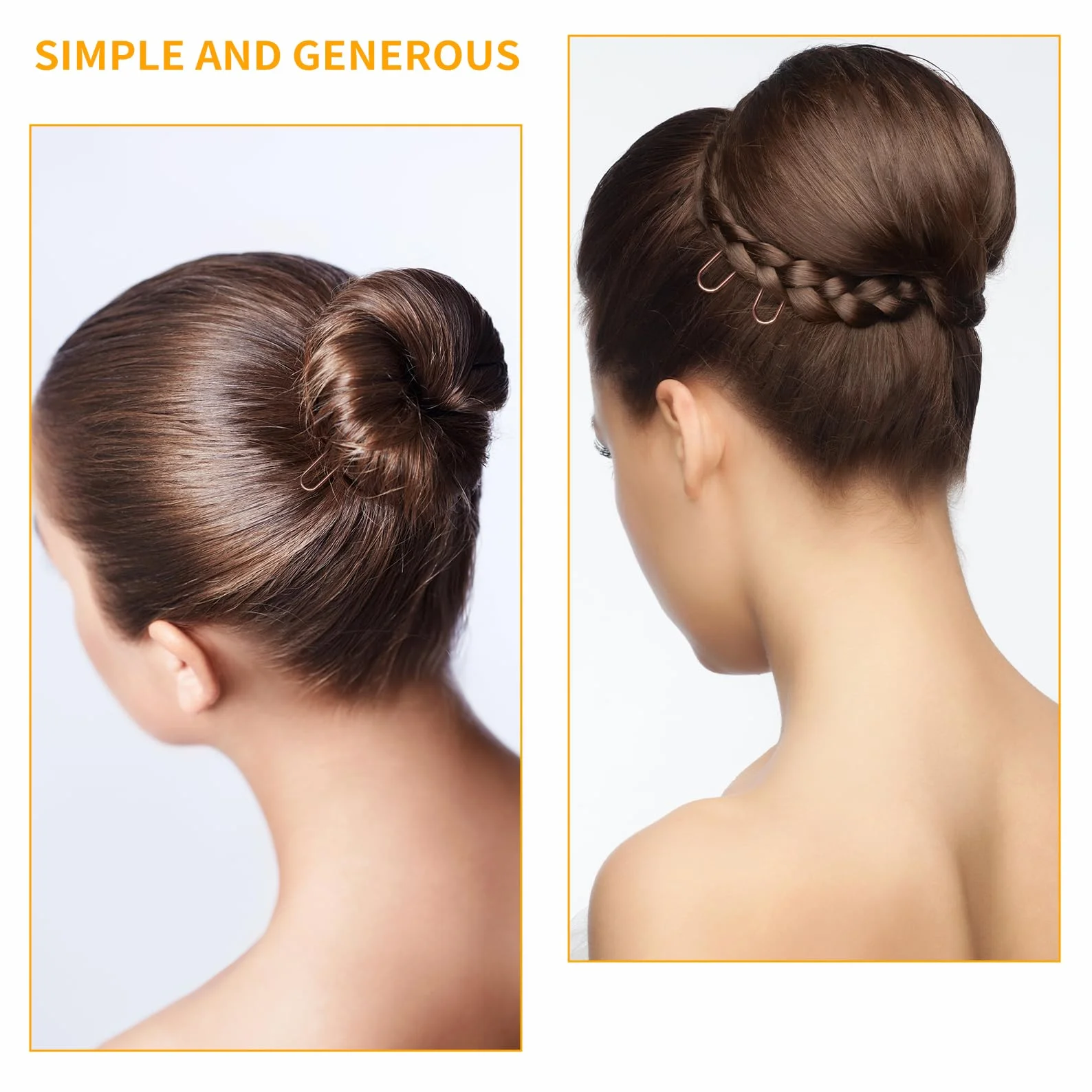 4 Pezzi Ciambelle per Chignon, Accessori per Capelli a Ciambella, Elastici per Capelli, Accessori per Capelli a Ciambella per Bambine, Cuscini per Chignon, Pinze per Fascia, per Matrimonio (Marrone)