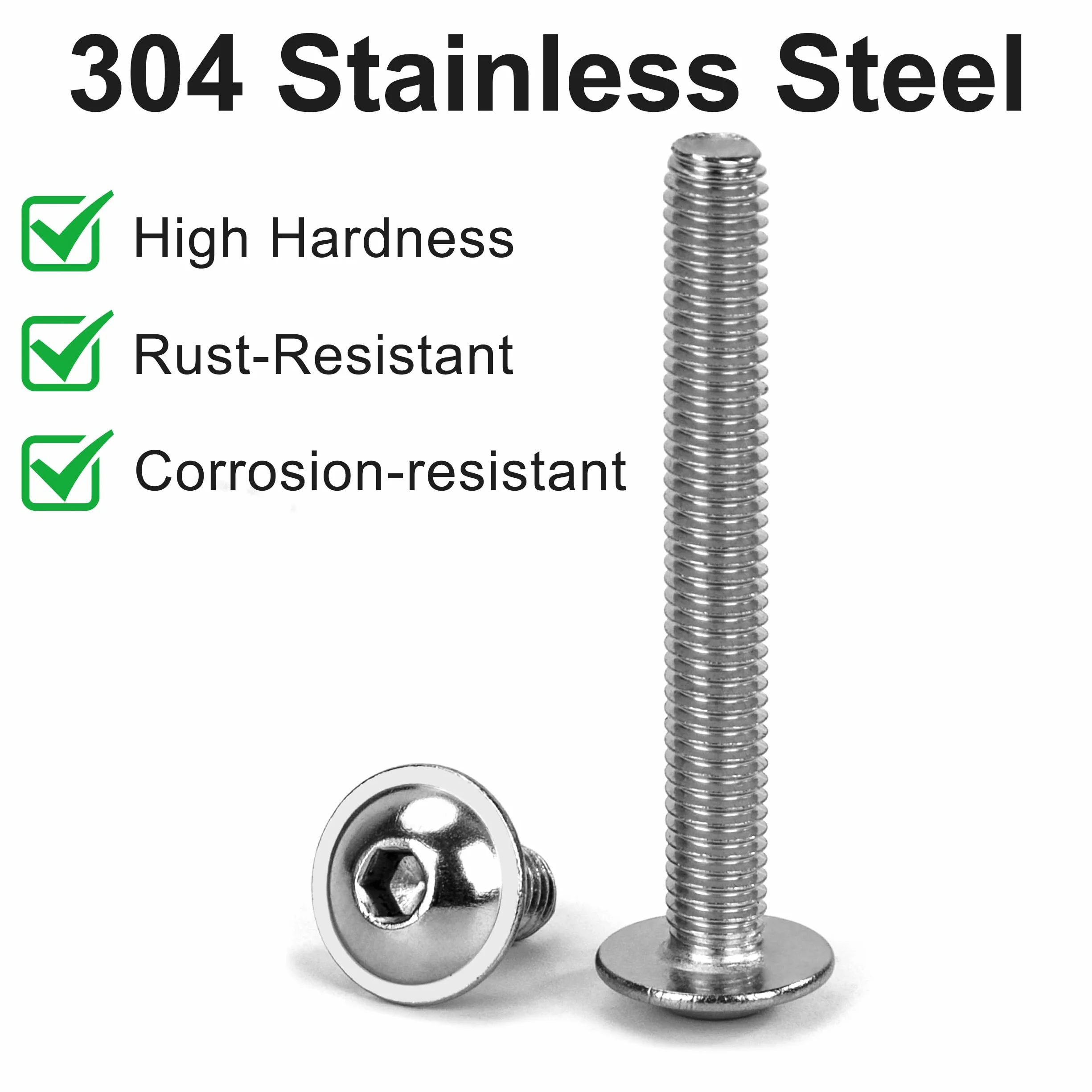 Viti a Testa Bombata con Flangia M5 x 30 mm Acciaio Inox A2 V2A 20 Pezzi