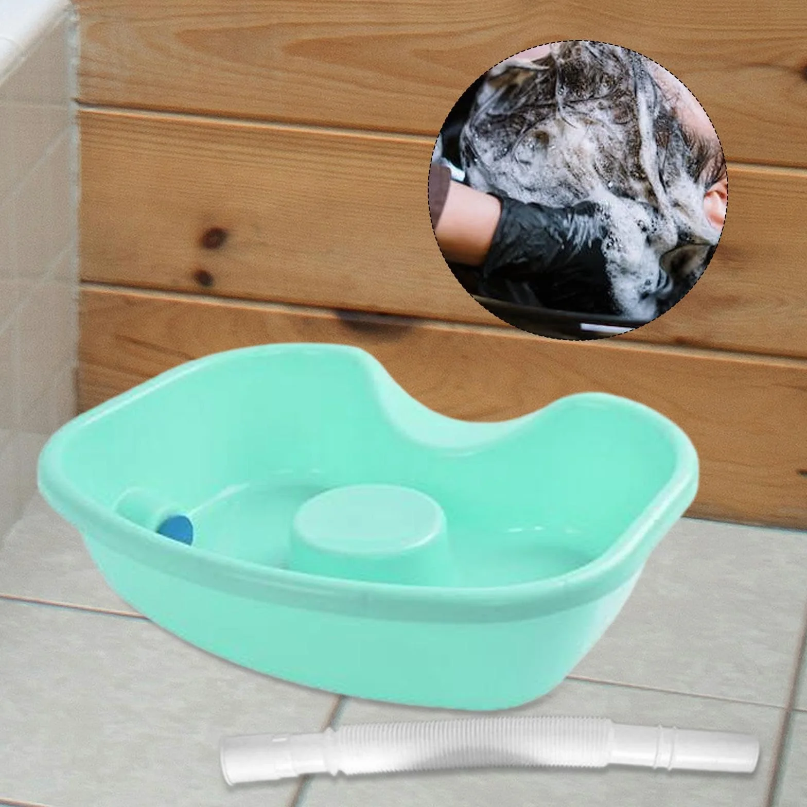 Generic Ciotola per shampoo Lavabo per capelli Attacco per lavello portatile Bacinella per risciacquo Vassoio per lavare i capelli per casa Uomini Donne, stile b