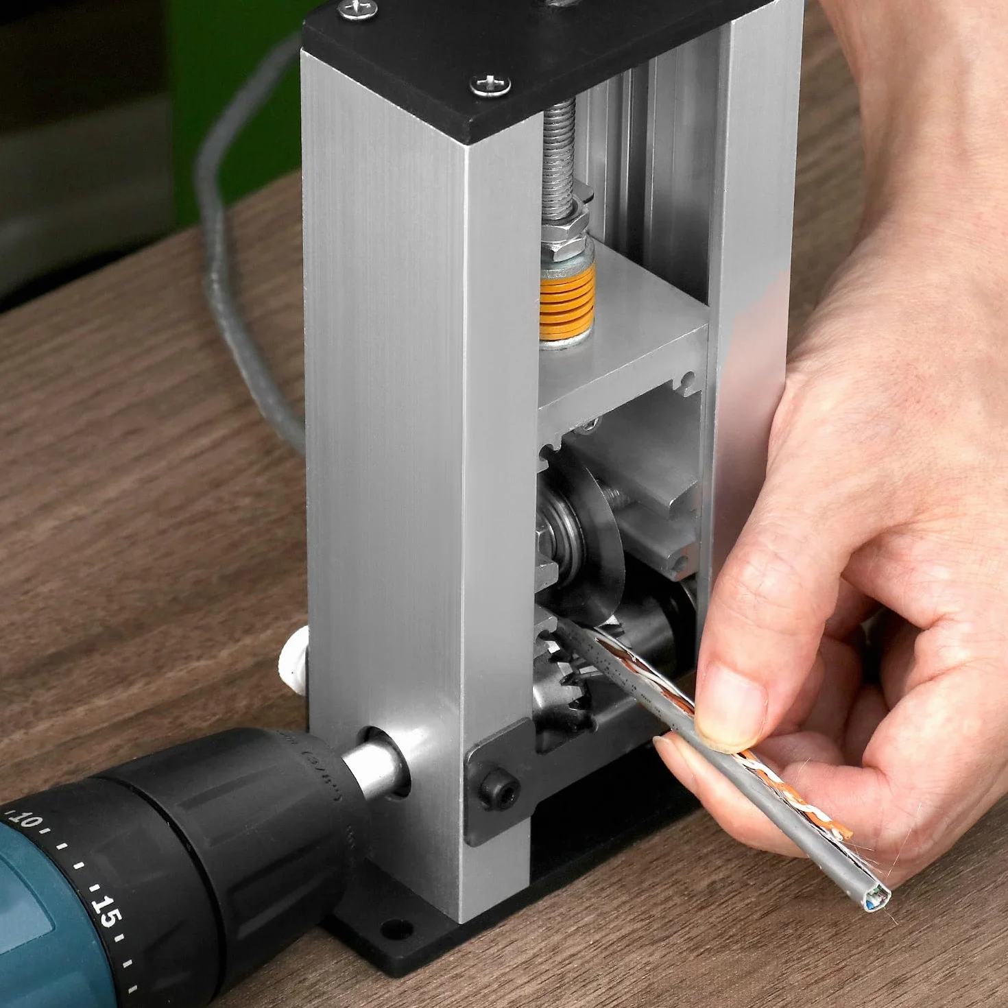 QWORK Spelafili Automatico Manuale per Cables Ø1-25 mm Portatile Lama Acciaio Telaio Alluminio