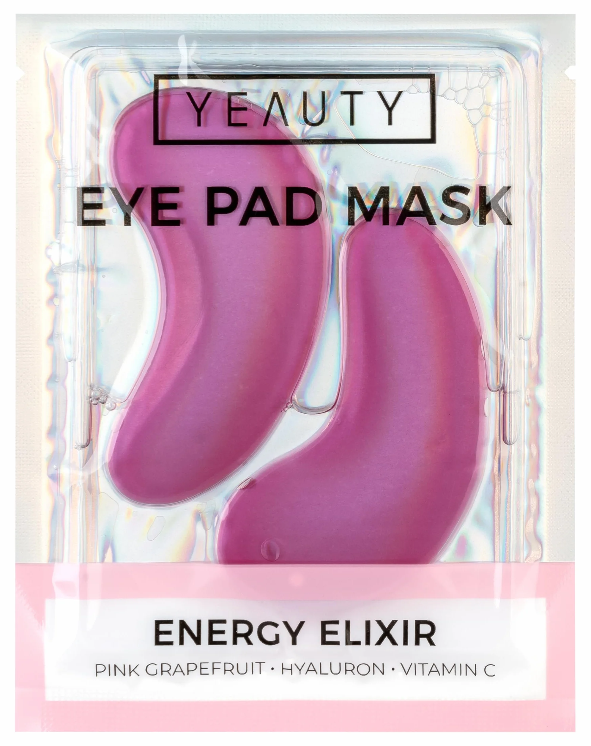 YEAUTY ENERGY ELIXIR EYE PAD MASK, i cuscinetti per gli occhi super morbidi con il lussuoso siero anti-invecchiamento di vitamina C, acido ialuronico e pompelmo rosa, riducono le occhiaie e leviga la