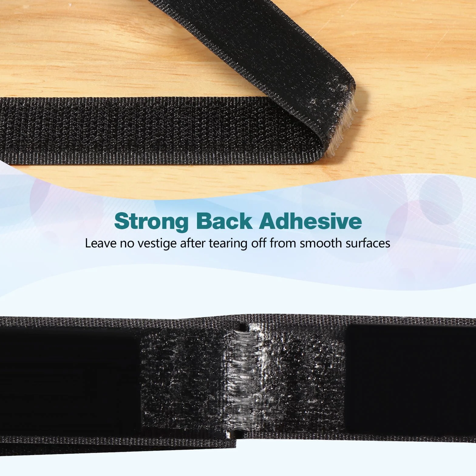 Nastro Adesivo a Strappo Feltro Oderra 5M x 20MM Hook Loop Autoadesivo Nero