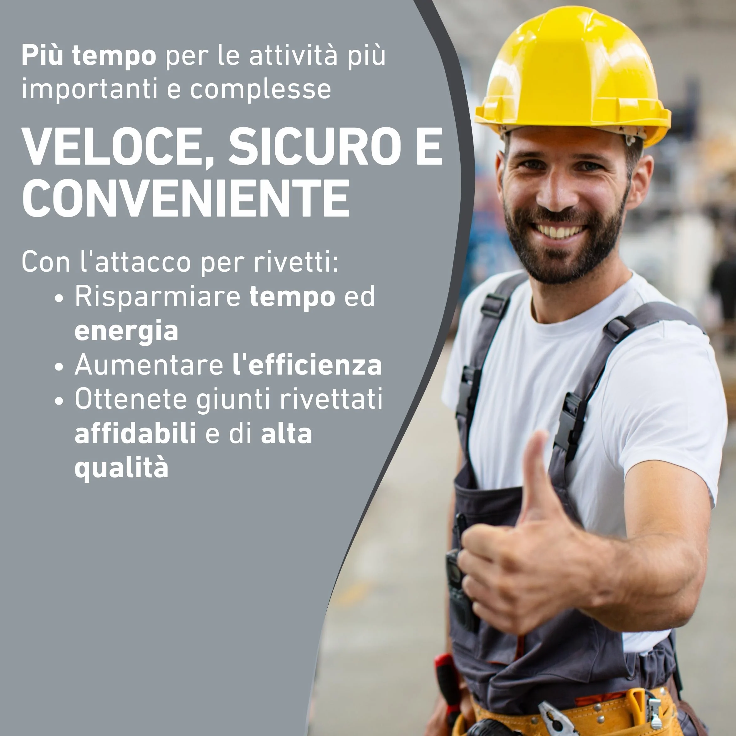 Rivettatrice 2-in-1 per avvitatrice a batteria e trapano - Rivetti ciechi 2,4-6,4mm inserti M3-M12 alluminio acciaio inox