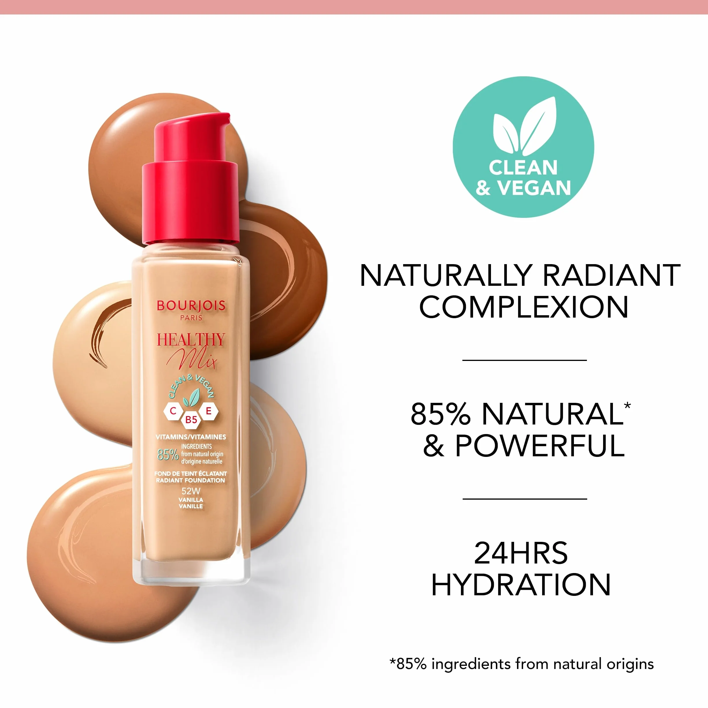 Bourjois Fondotinta Healthy Mix Clean, 54N Beige, 30 ml