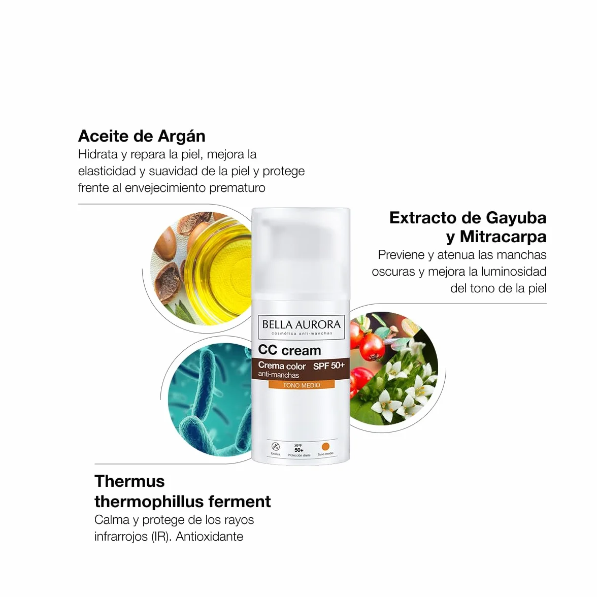 CC CREAM ANTI-MANCHAS TONO MEDIO SPF50