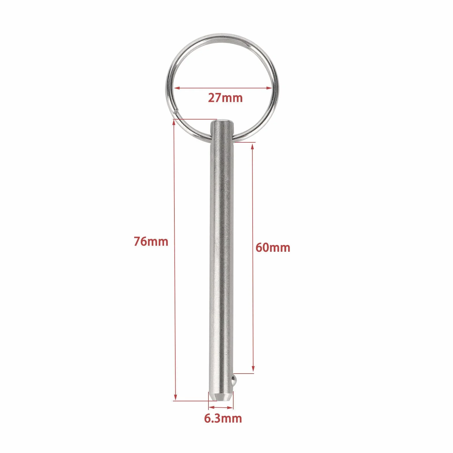 Perno Bimini a sgancio rapido in acciaio inossidabile 316, diam. 6,3 mm, Set 4 pezzi, accessori marini per tettoie