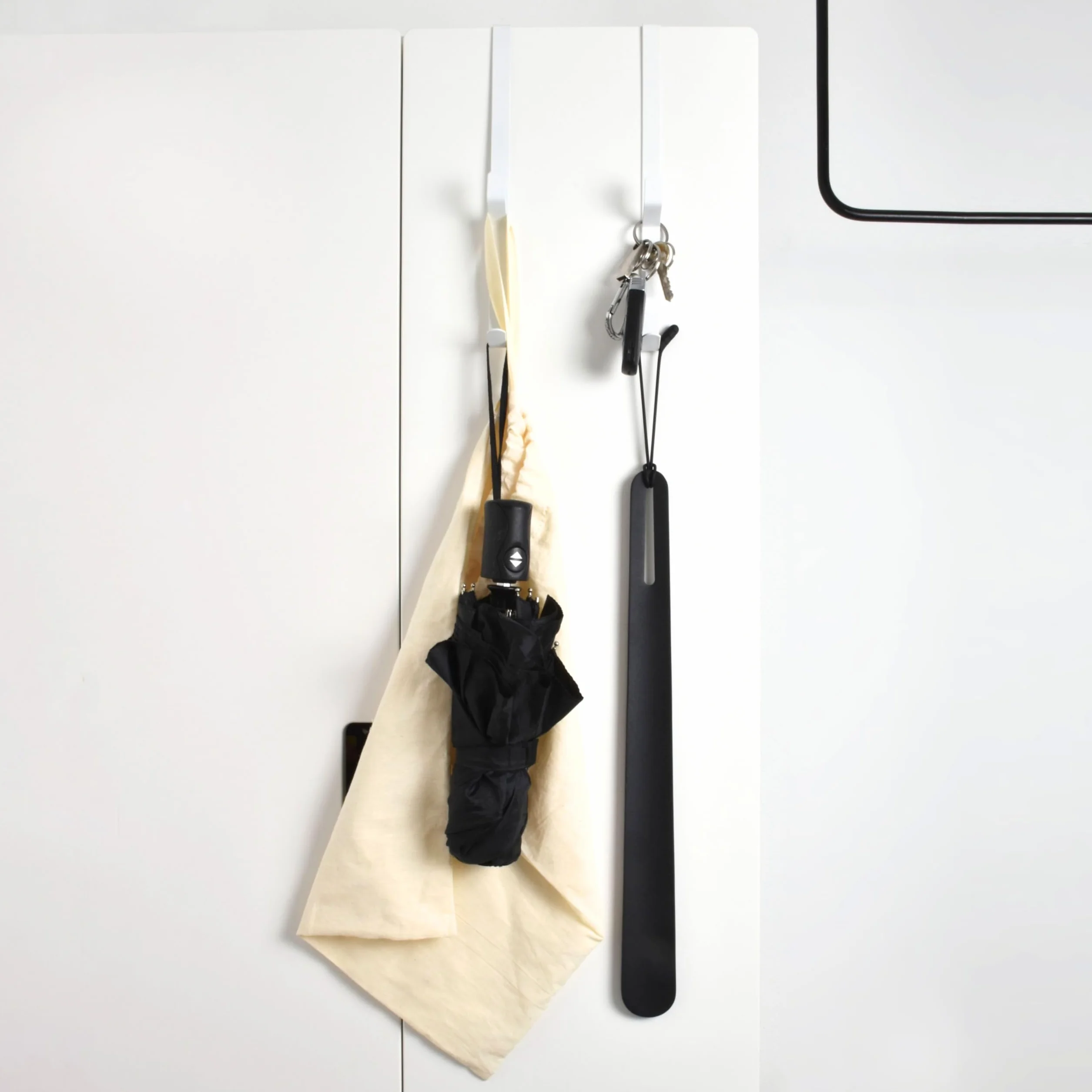 D&D Living Ganci per Porta da Appendere 16 mm 4x Doppio Gancio per Guardaroba Bianco
