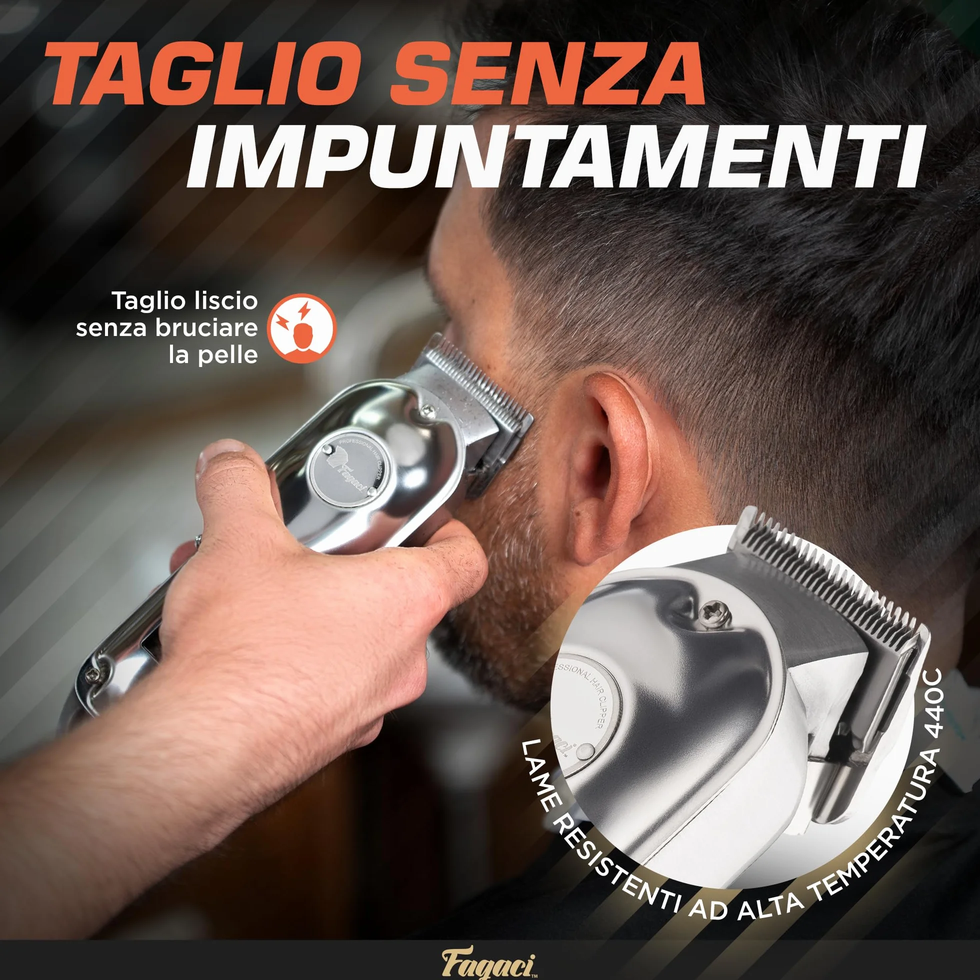 Fagaci Tagliacapelli Professionali con Taglio Estremamente Fine, Tagliacapelli Cordless per Uomo, per Barbiere, per Kit Taglio Capelli, Elettrico, Maquina de Cortar Cabello