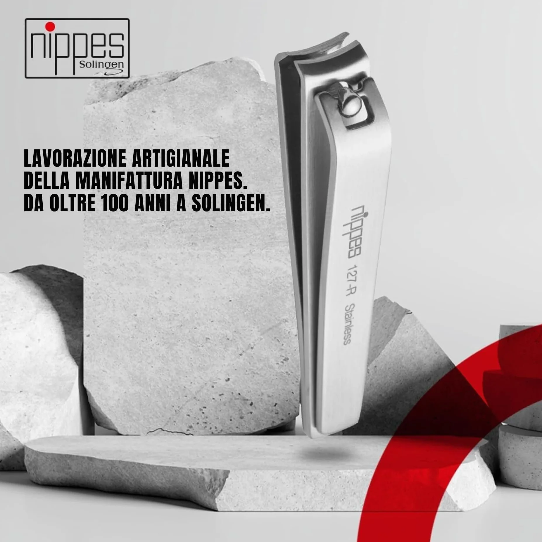 nippes Solingen Tagliaunghie per mani e piedi, in acciaio inox antiruggine, 8 cm, taglia unghie professionale per unghie dure e resistenti