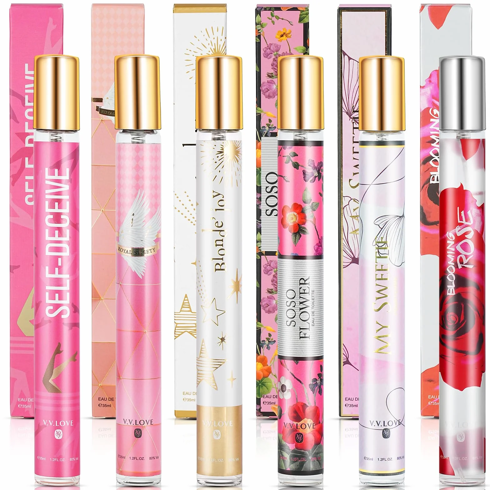 AOOWU Set Regalo Profumo Donna Premium, 6 Pezzi Eau de Parfum, Profumo Portatile per Donna, Olio Profumato, Fragranza Alunga Durata Che Sottolinea il Tuo Fascino per Compleanno e San Valentino