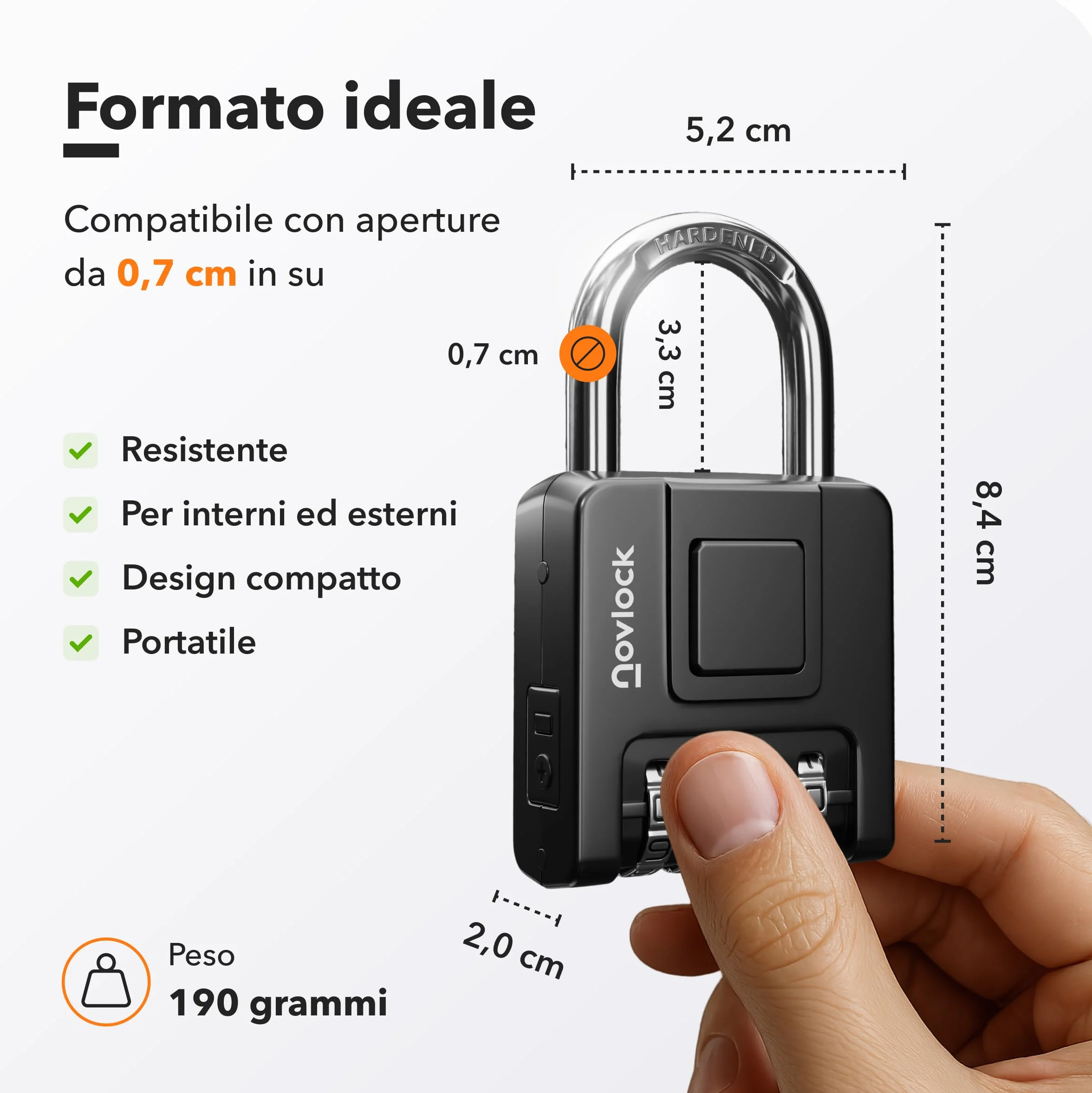 Lucchetto a combinazione impermeabile nero per armadietti e armadi
