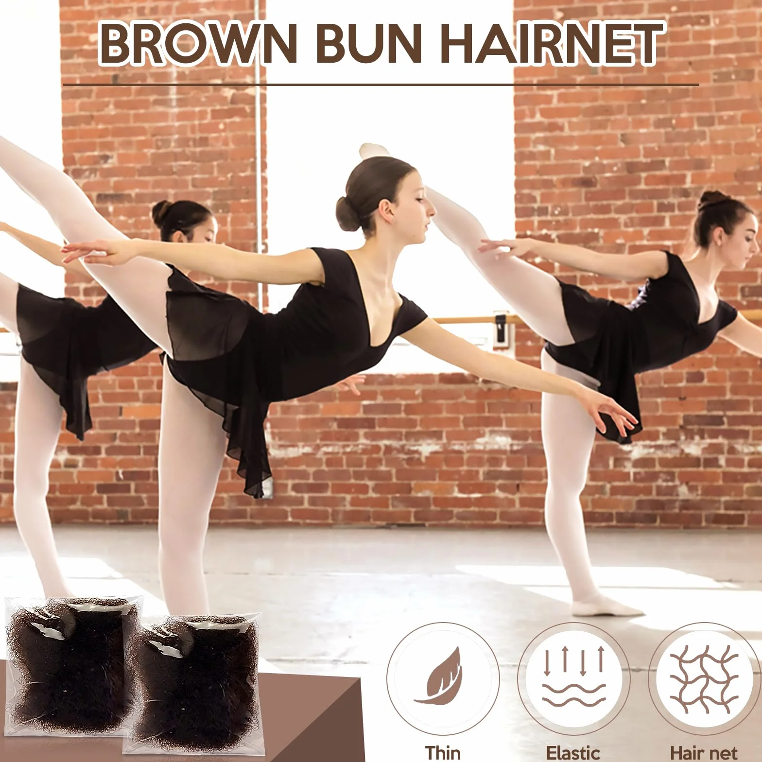 Qufiiry 35 Retine per Capelli Chignon con Bordo Elastico, per Infermiere, Ballerini, Hostess di Compagnie Aeree (Marroni)