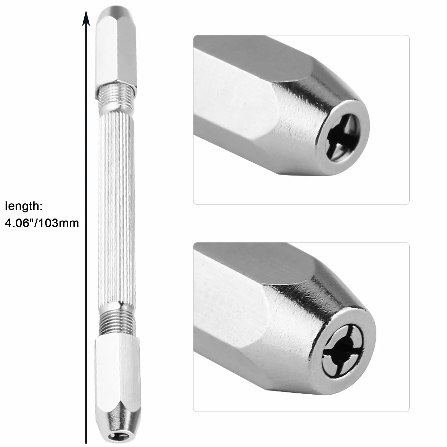 Mini Trapano a Mano 0-3 mm Doppia Punta per Legno, Tiglio, Corno d'Osso
