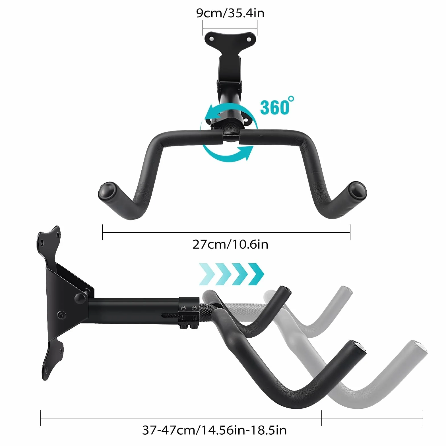 Supporto Bici da Muro Pieghevole 30kg Regolabile per Garage