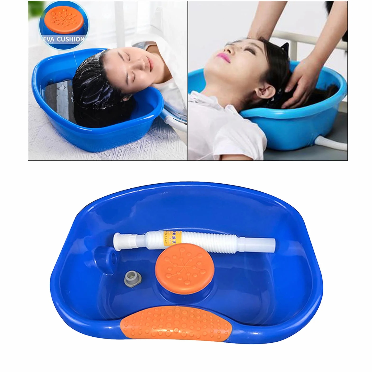 Sharplace Vasca per Shampoo da Letto Vasca per Lavaggio dei Capelli Vassoio per Lavaggio con Tubo Flessibile per Spa Barber Shop - Standard