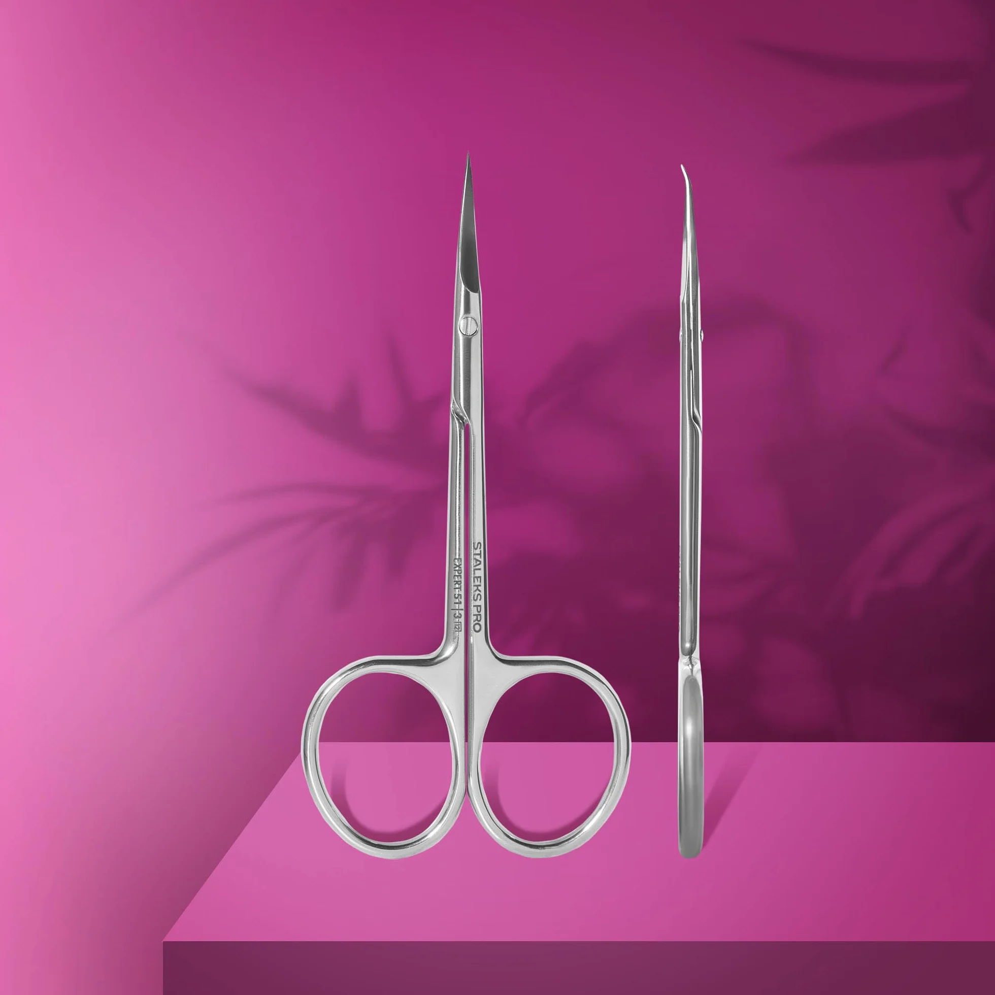 STALEKS PRO Forbici professionali per cuticole. Anelli ergonomici. Acciaio inossidabile. Expert SE-51/3