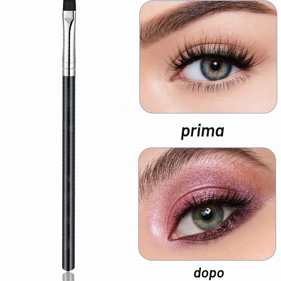Pennelli per Sopracciglia, Pennello per Eyeliner, Pennello per Eyeliner Piatto, Pennello da Trucco, per Occhi, Sopracciglia, Ombretto, Labbra